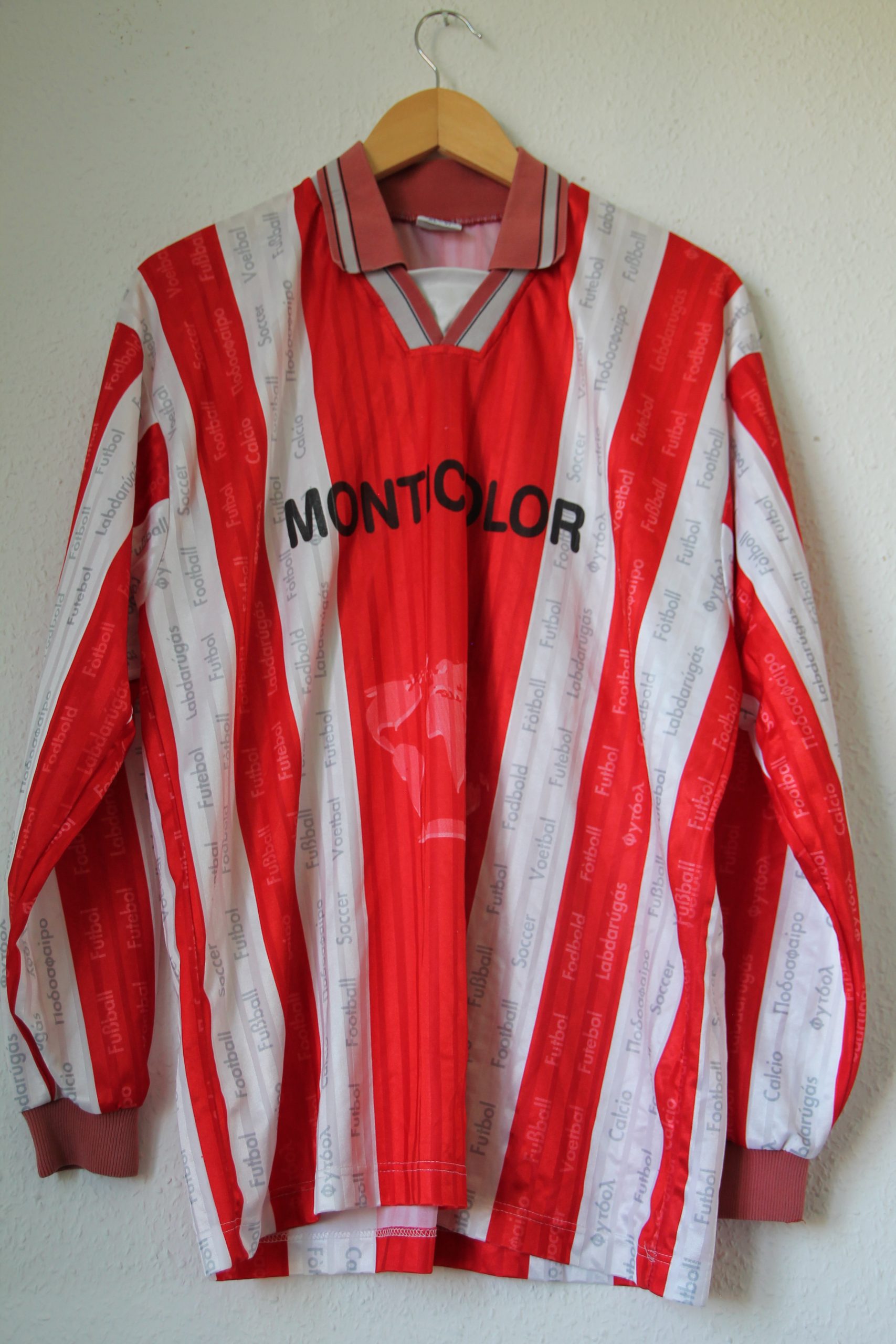 Monticolor Red & White Football Long Sleeve Jersey XL 2731 image 2
