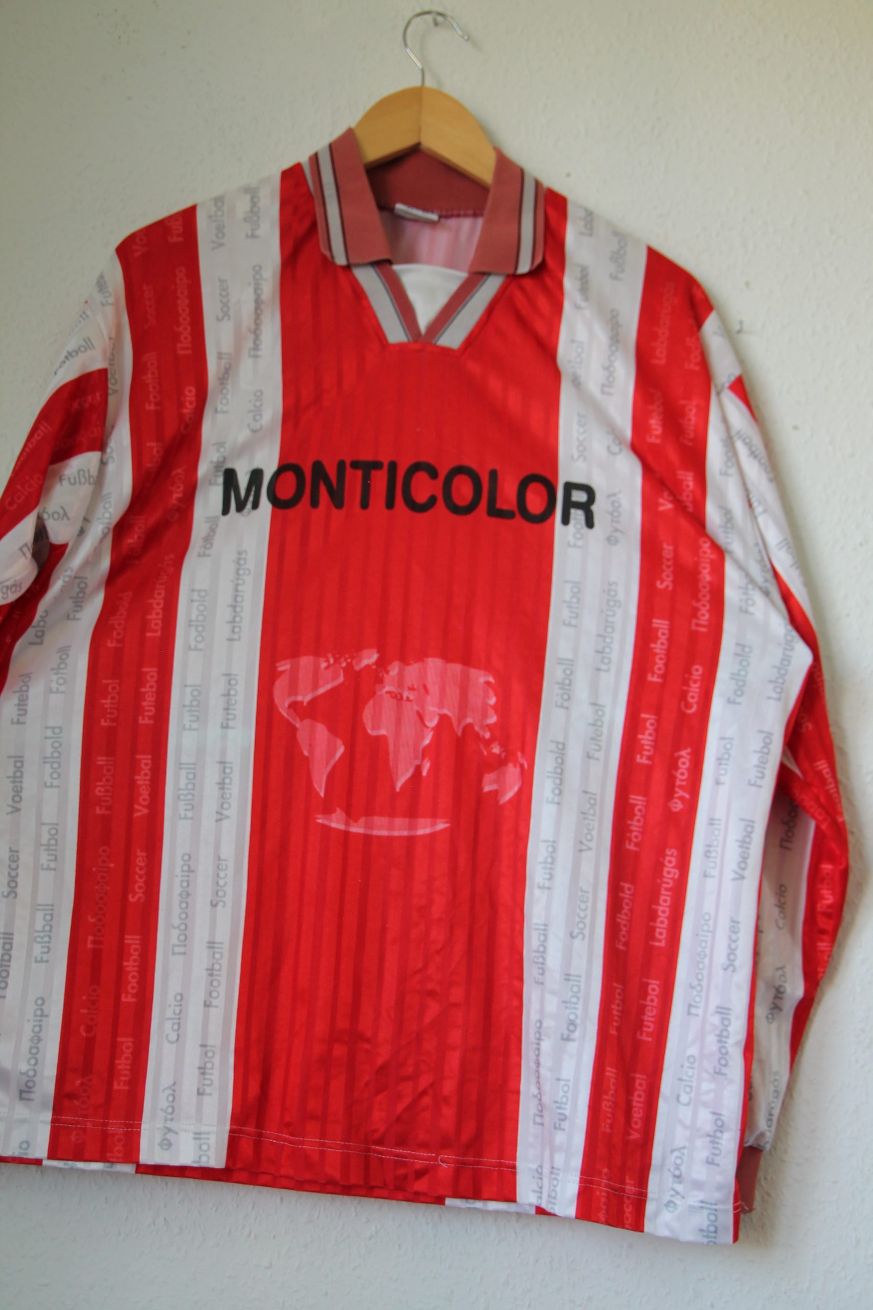 Monticolor Red & White Football Long Sleeve Jersey XL 2731 image 3