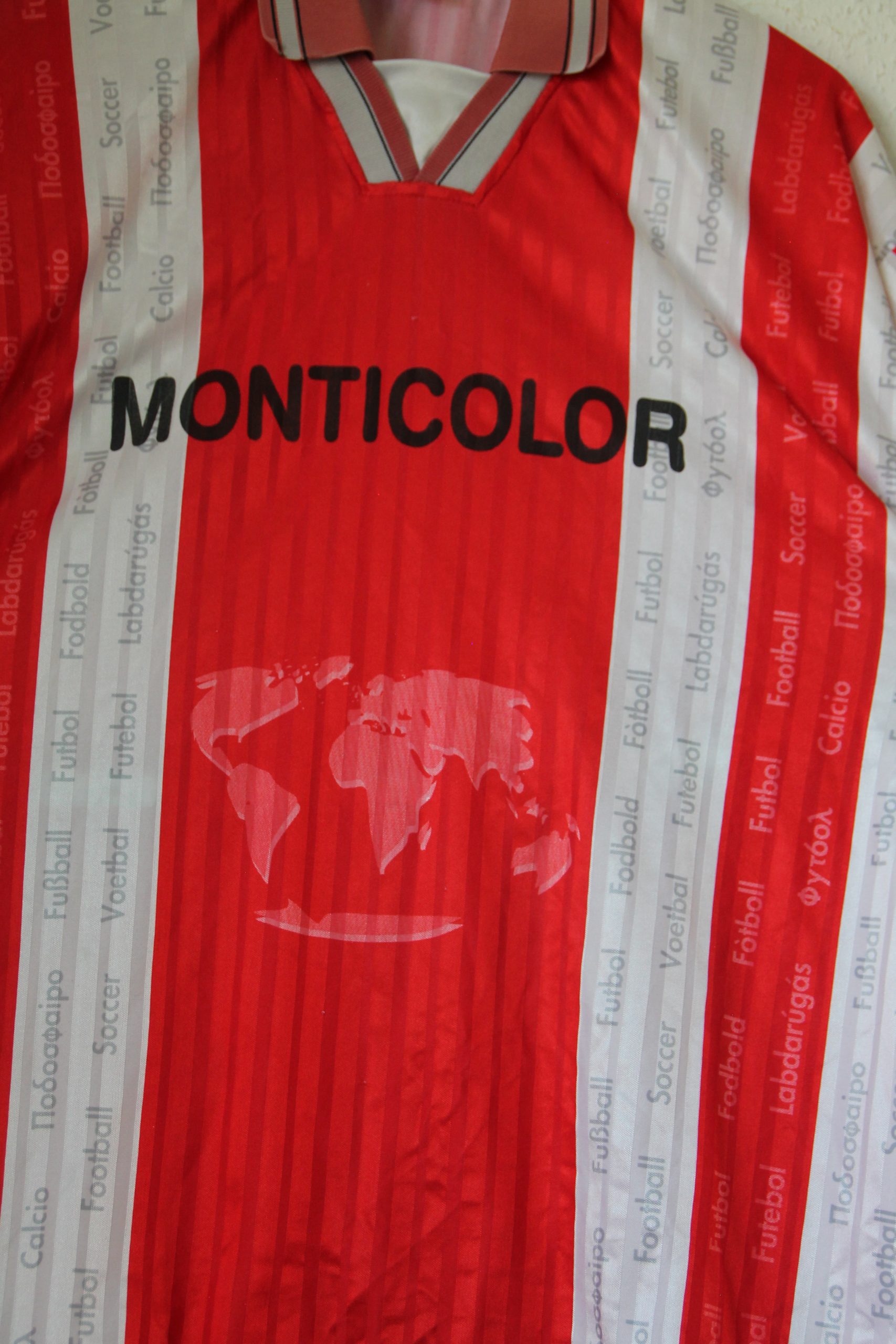 Monticolor Red & White Football Long Sleeve Jersey XL 2731 image 4