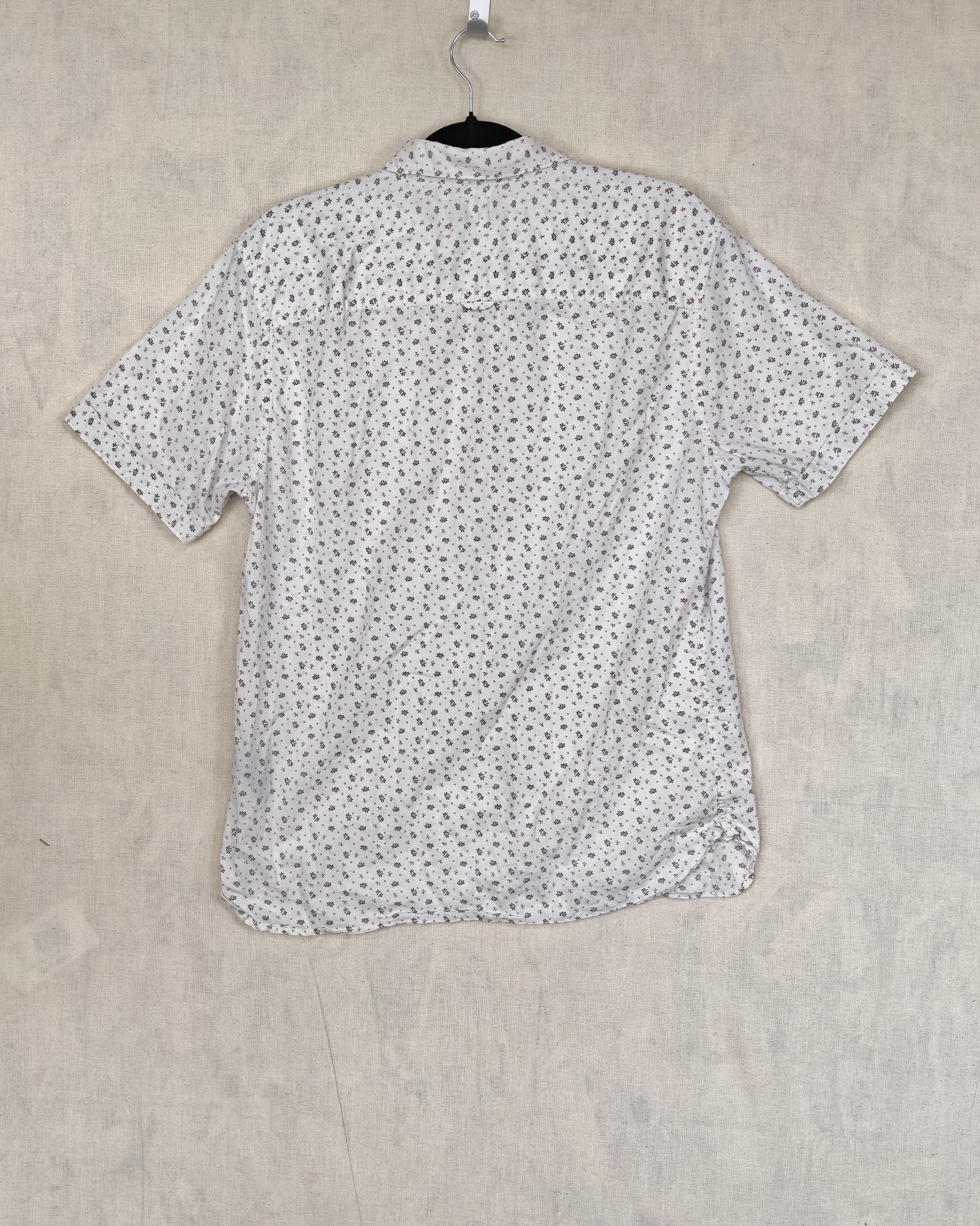 AllSaints White & Brown Floral Cotton Shirt Large image 2