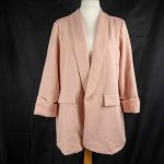 BooHoo Pink Blazer 18 Cuffed Sleeves Pre-Owned