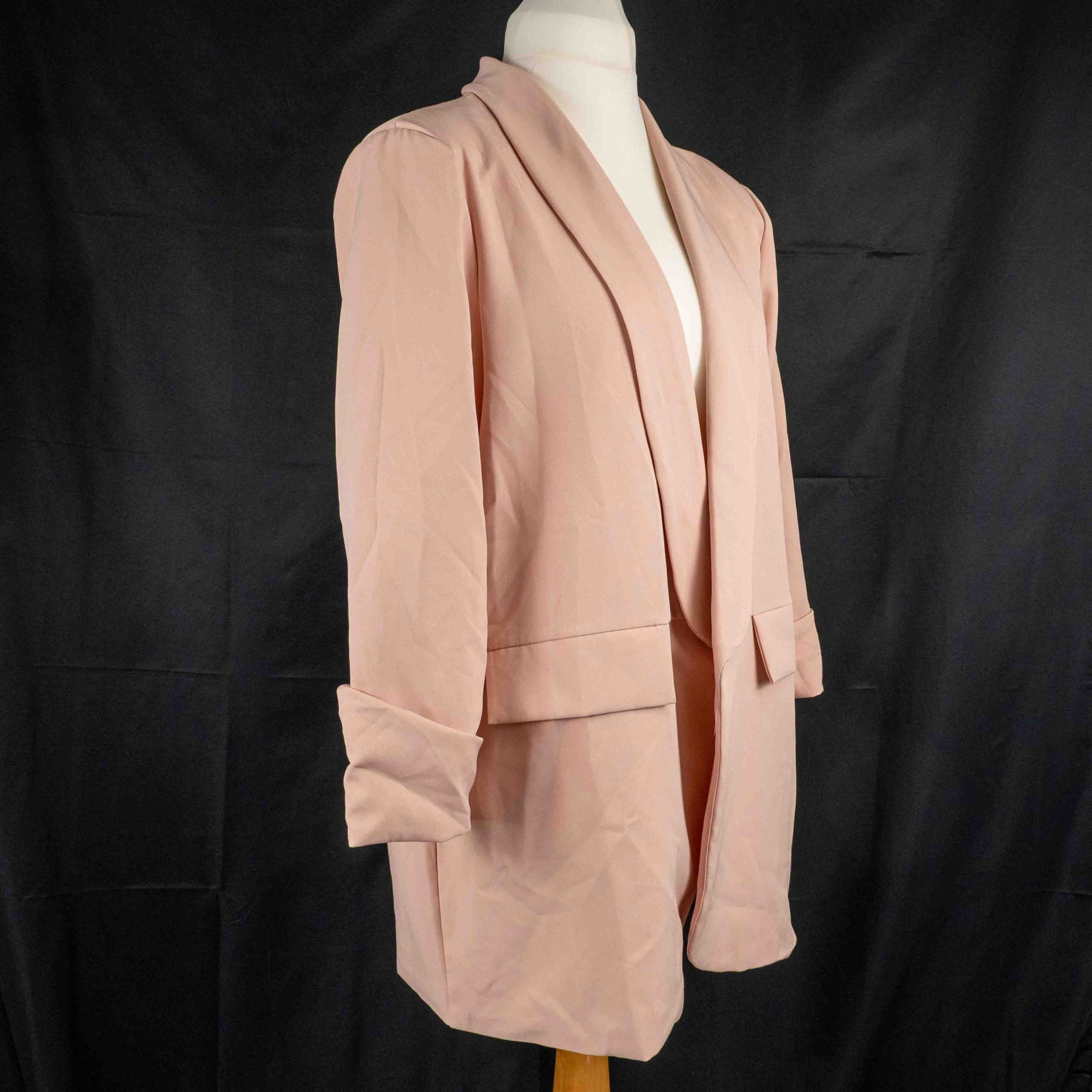 BooHoo Pink Blazer 18 Cuffed Sleeves Pre-Owned image 3