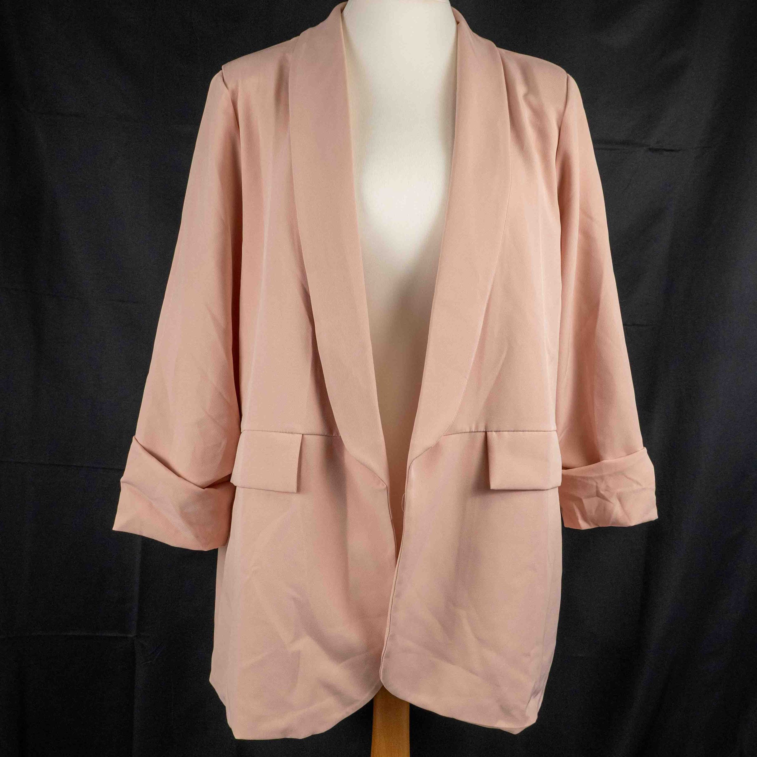 BooHoo Pink Blazer 18 Cuffed Sleeves Pre-Owned image 5