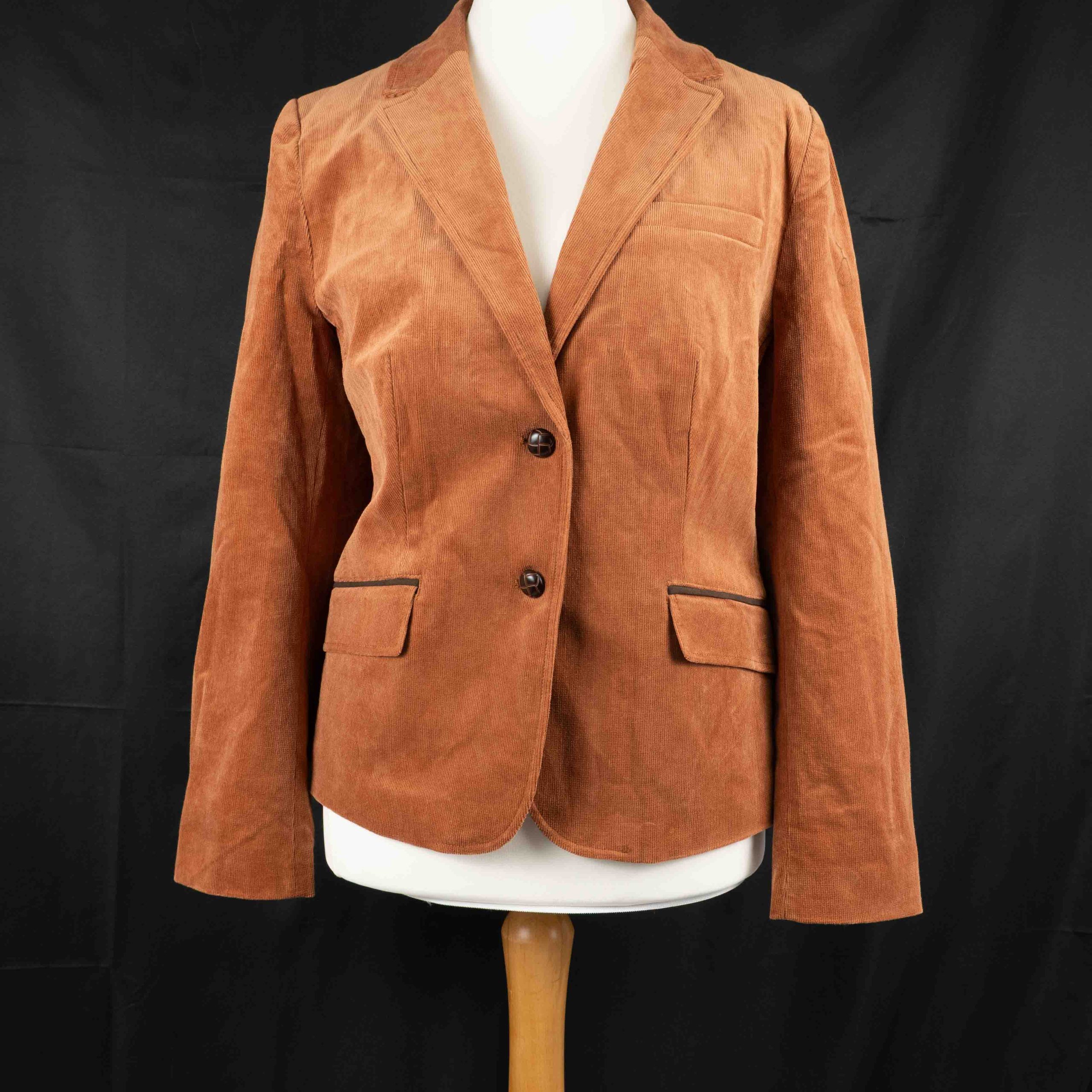 Aniston Casual Brown Corduroy Blazer Jacket 18 Elbow Patches Pre-Owned
