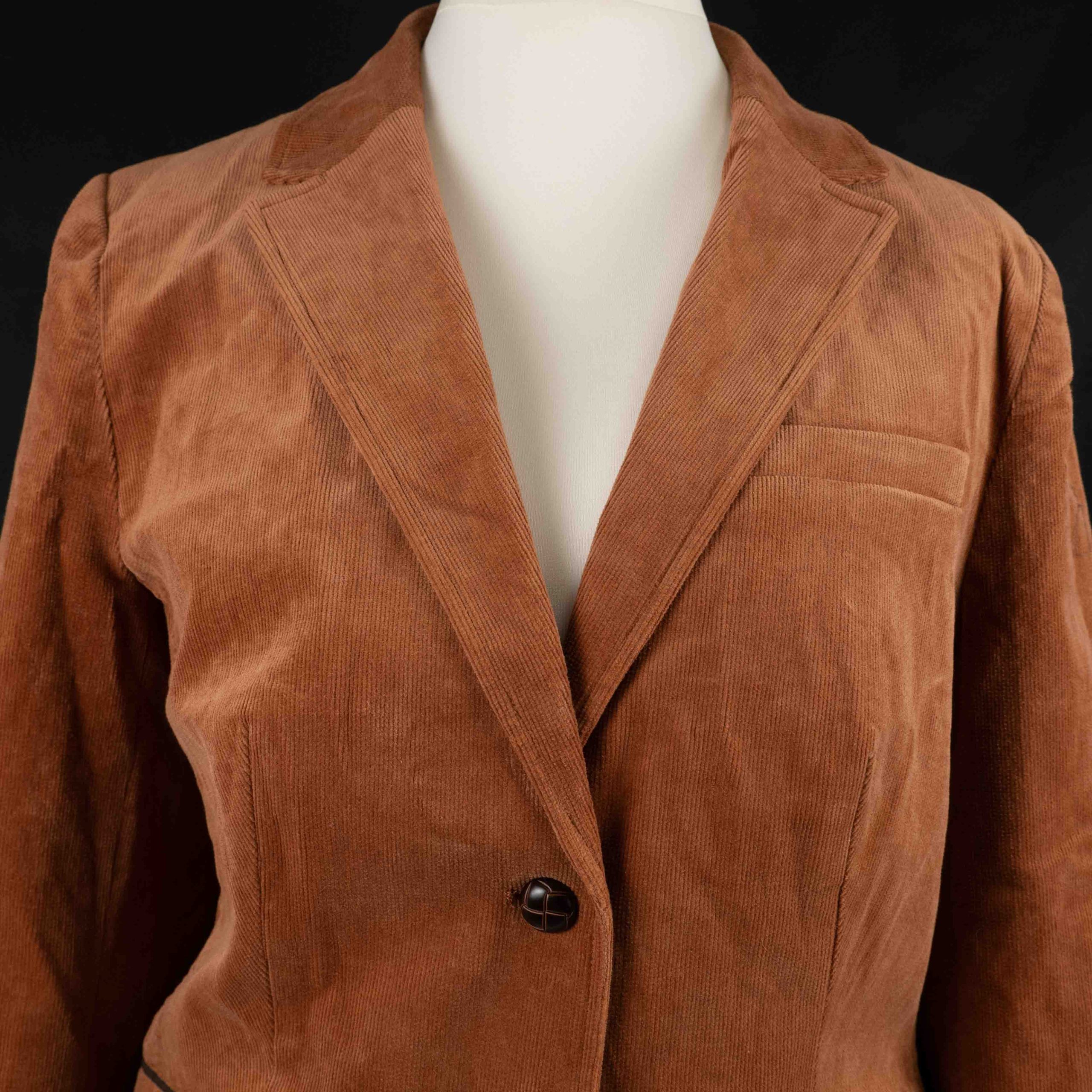 Aniston Casual Brown Corduroy Blazer Jacket 18 Elbow Patches Pre-Owned image 2