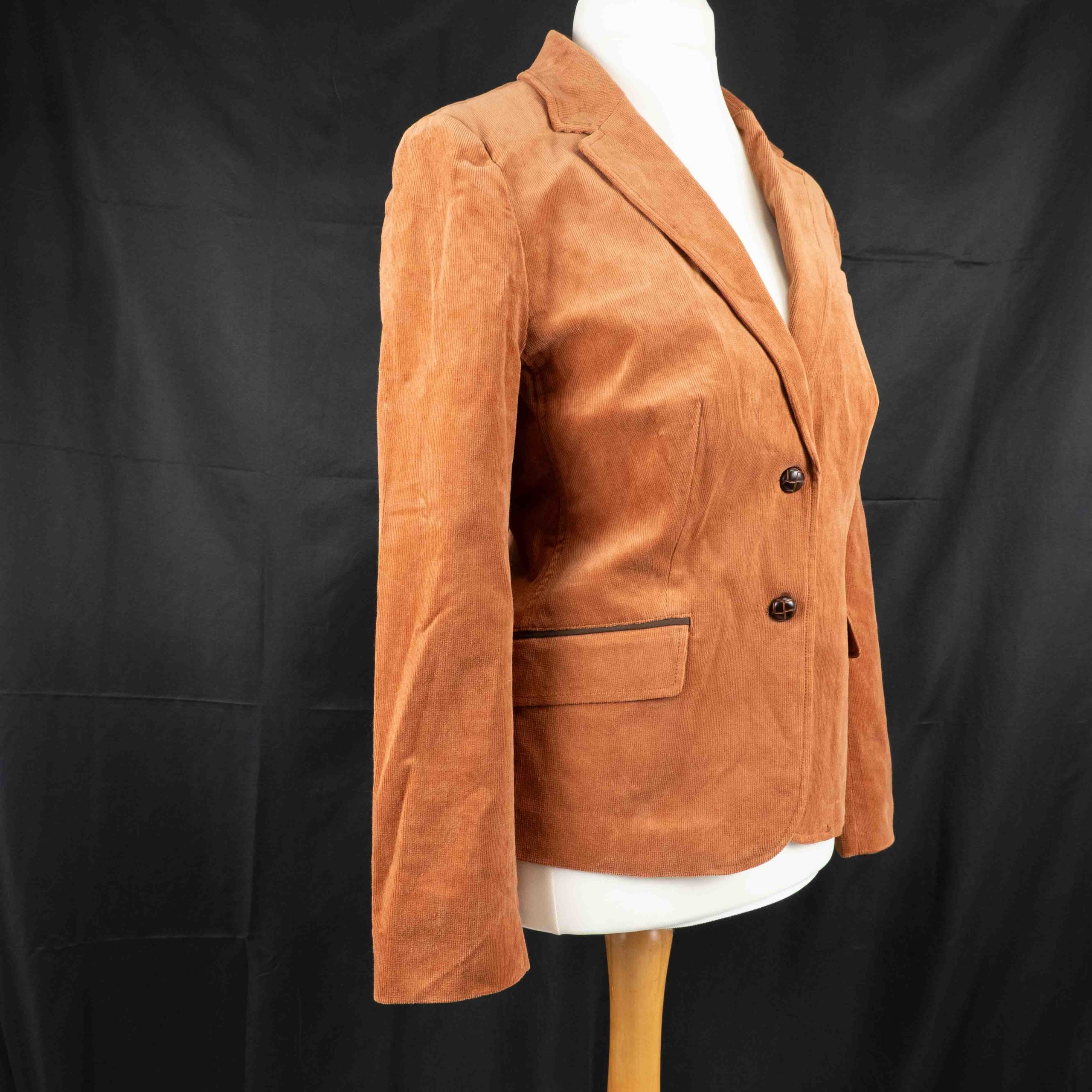 Aniston Casual Brown Corduroy Blazer Jacket 18 Elbow Patches Pre-Owned image 3
