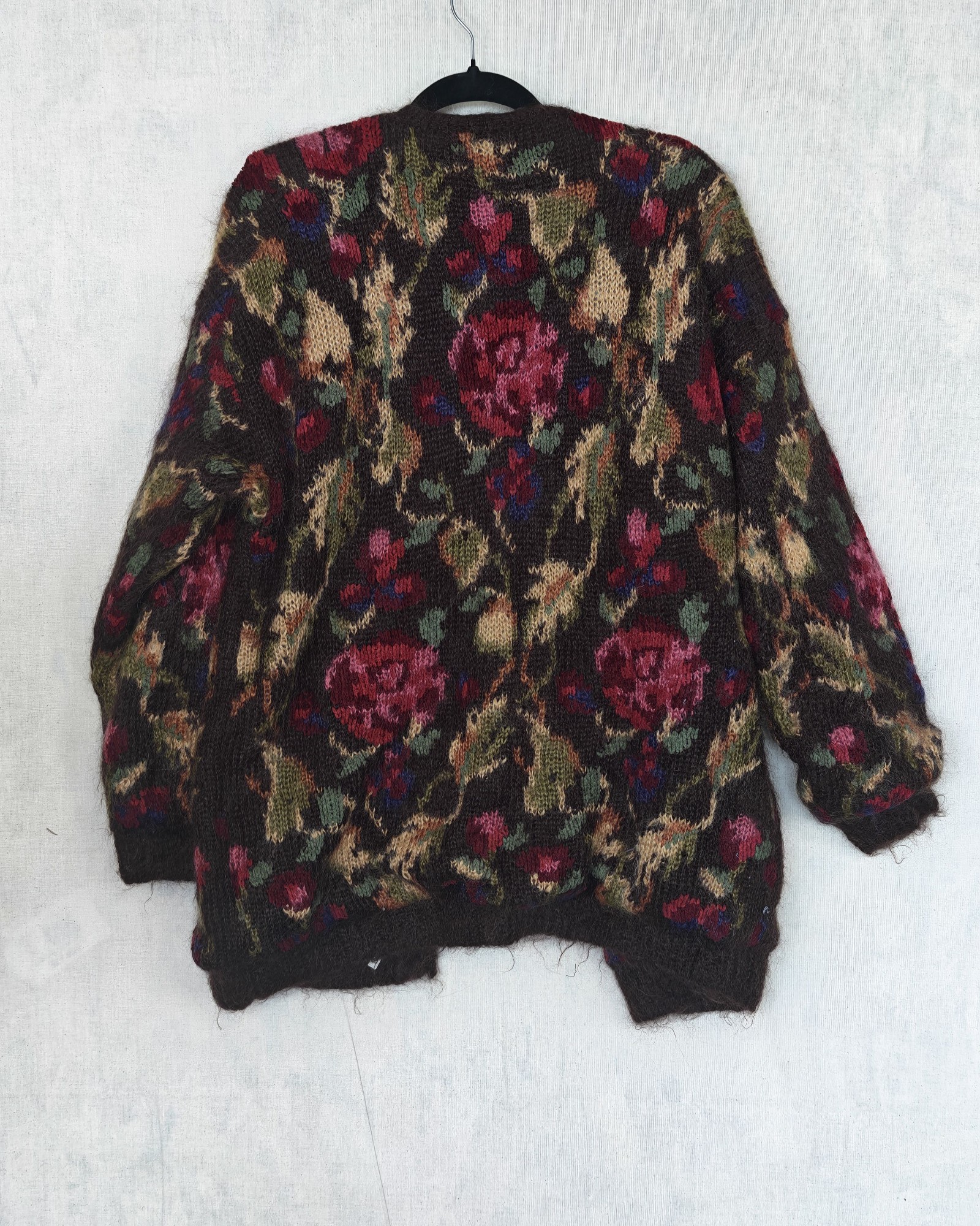 Susan Bristol Multi Floral Hand Knit Cardigan XL image 2