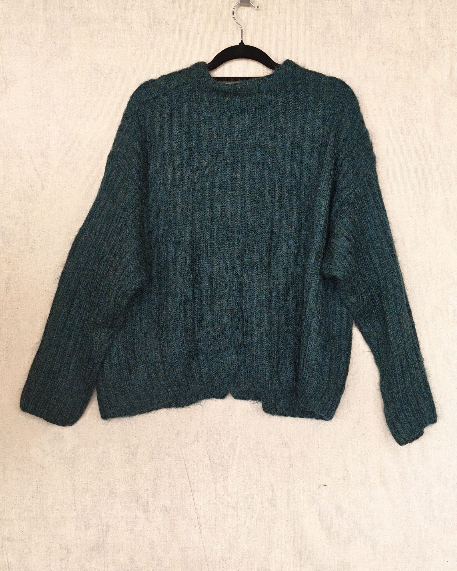 Express Tricot Green 50% Mohair 50% Acrylic blend Cardigan Medium Button Up image 2