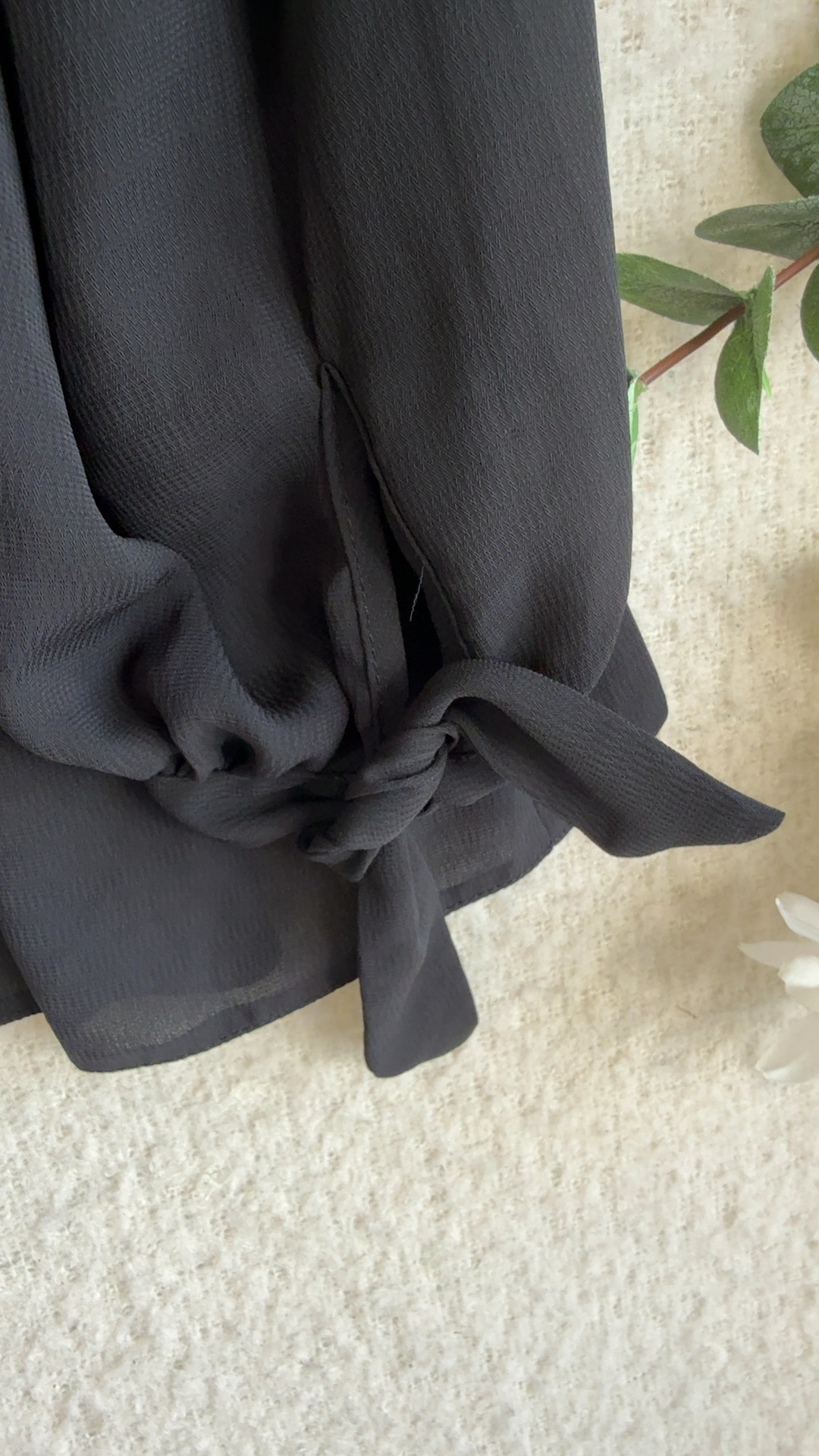 Soon Black Cold Shoulder Tie Sleeve Top UK 18 Stylish Occasion Shirt image 6