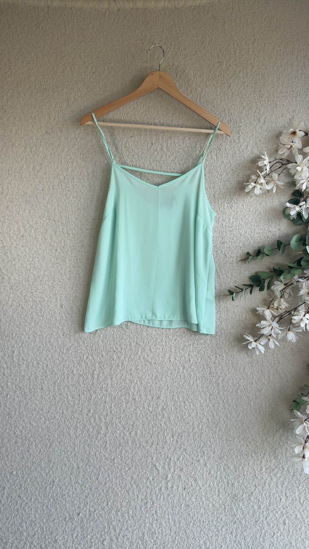 Primark Mint Green Cami Top UK 12 Lightweight Polyester Summer Style