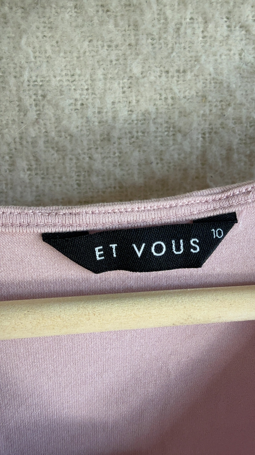 Et Vous Pink & Black Patterned Cap Sleeve Top UK 10 Casual Chic image 2