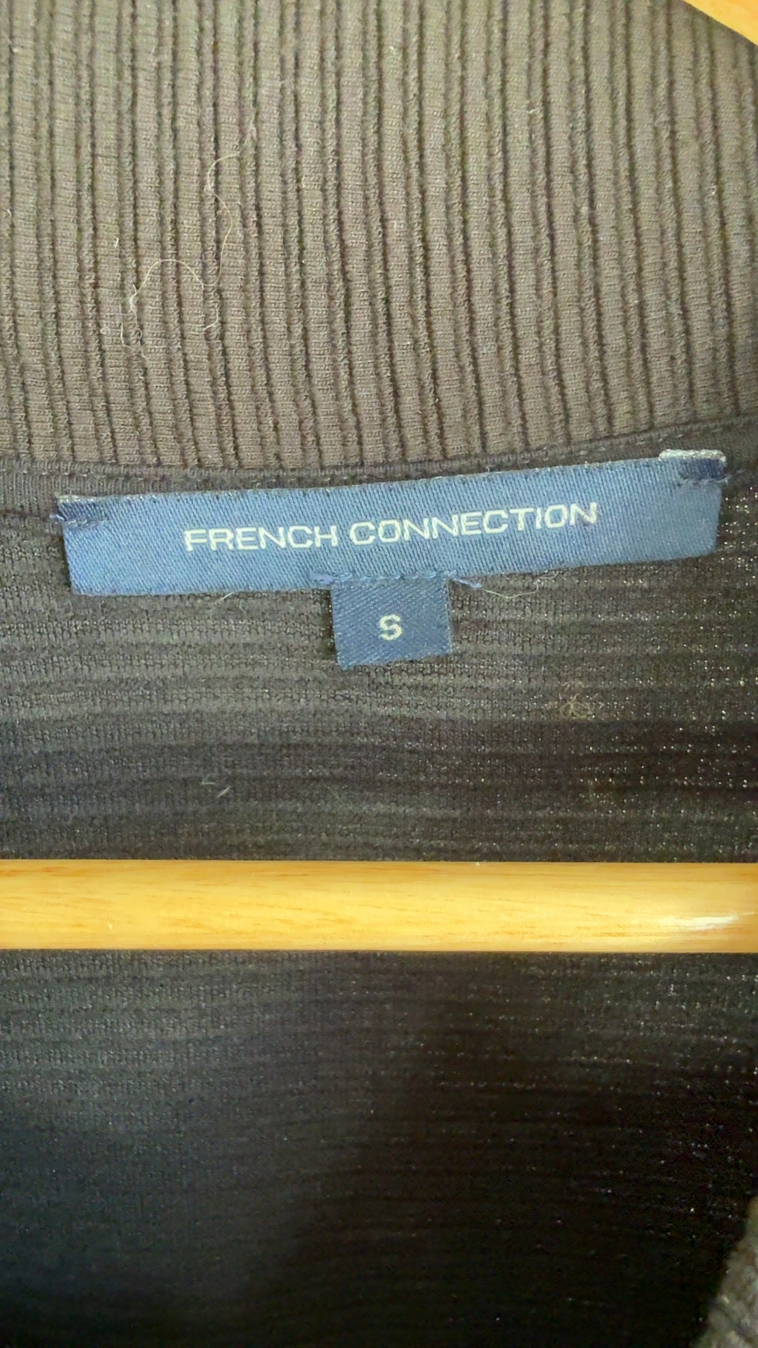 French Connection Black Ribbed Sweater Small Elegant Knitted Jumper image 3