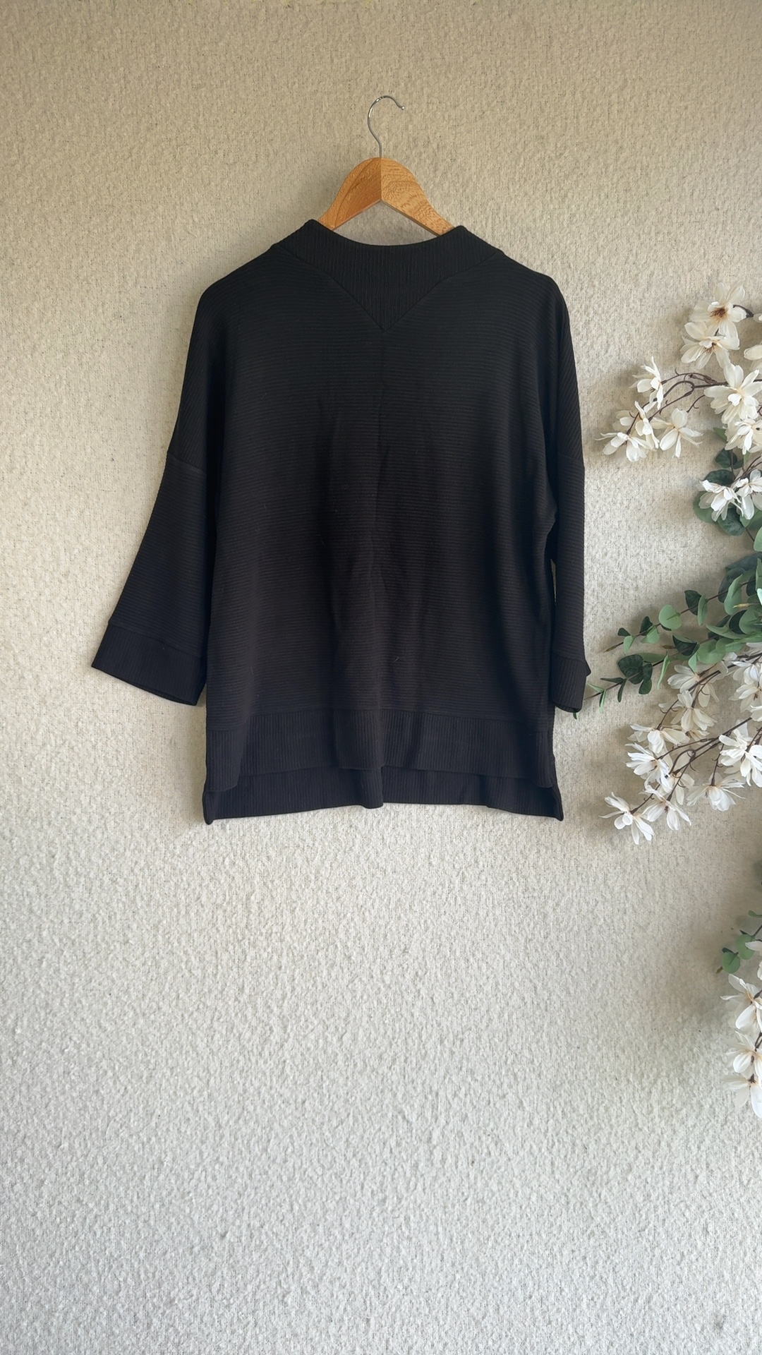 French Connection Black Ribbed Sweater Small Elegant Knitted Jumper