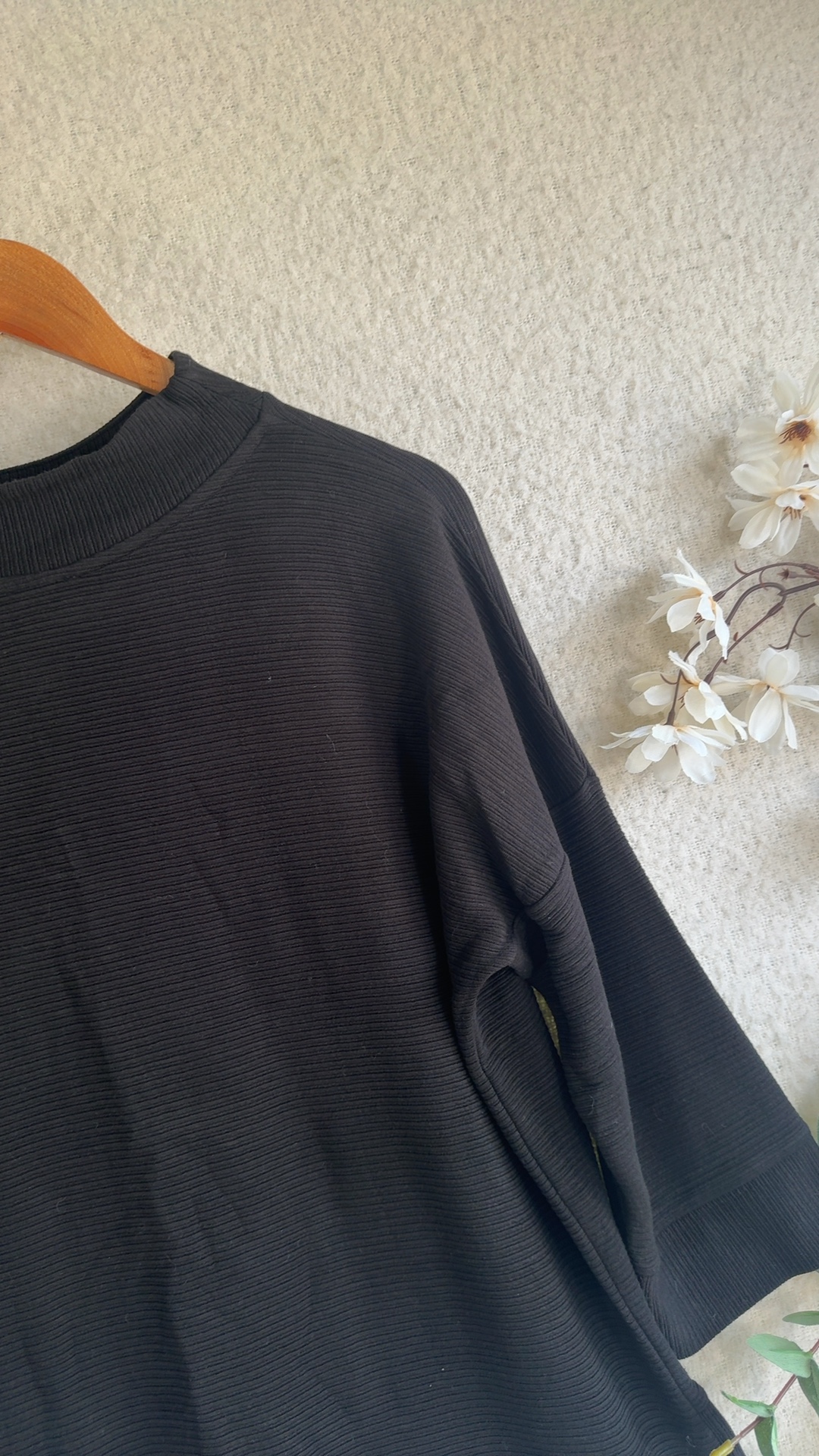 French Connection Black Ribbed Sweater Small Elegant Knitted Jumper image 4