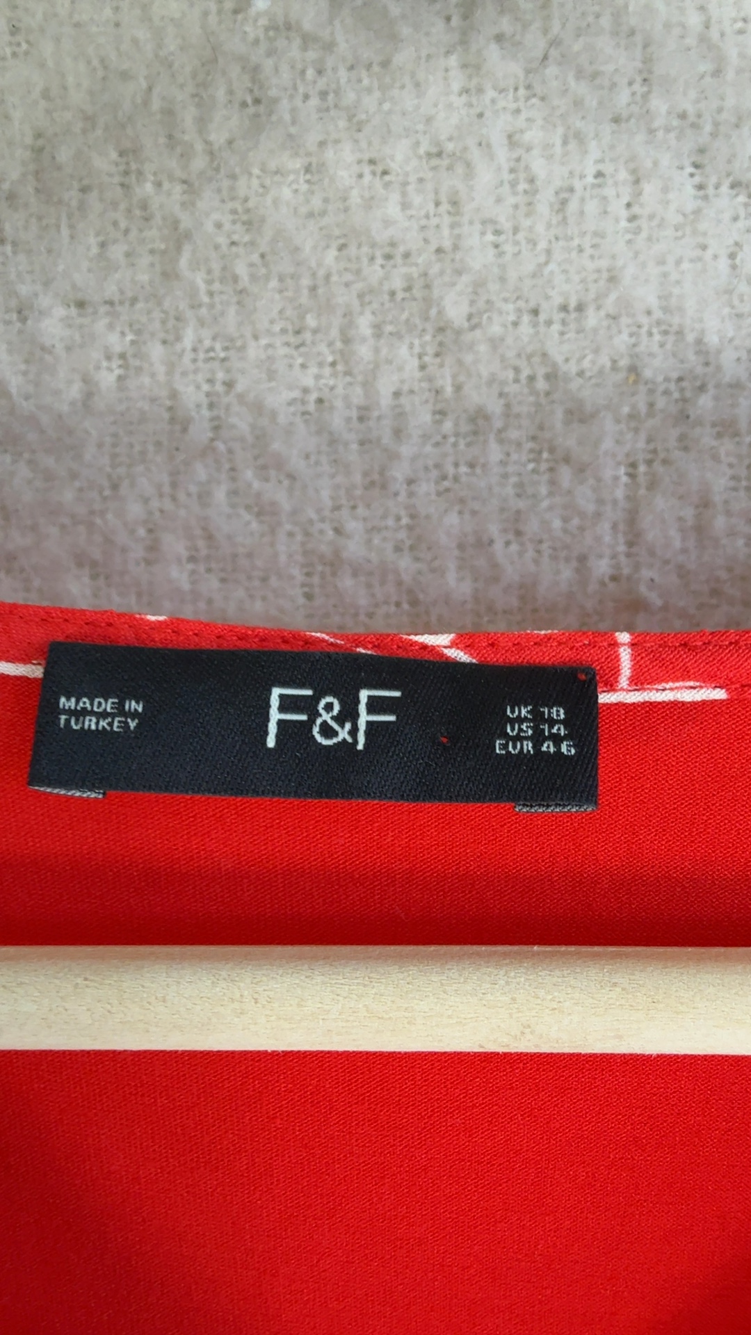 F&F Red & White Floral Print Top UK 18 Viscose Casual Chic Summer Style image 2