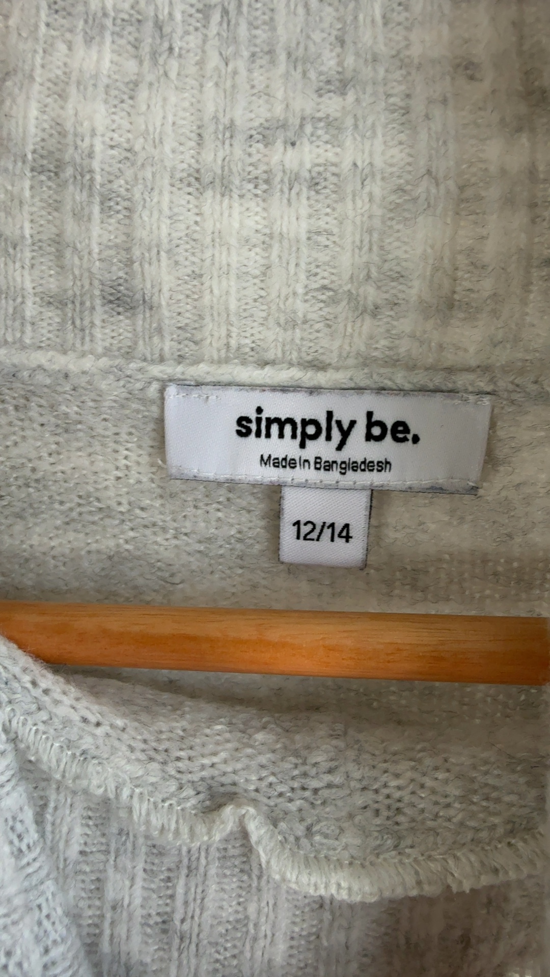 Simply Be Grey Marl Turtleneck Jumper UK 12/14 Soft Knit Pullover Sweater image 2