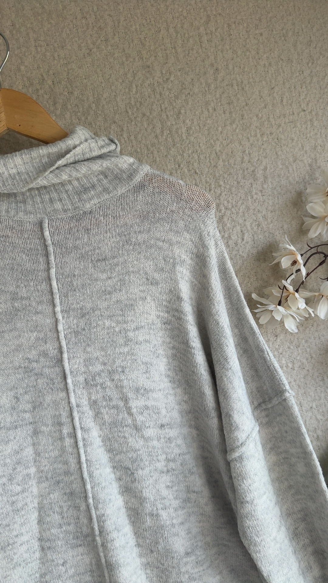 Simply Be Grey Marl Turtleneck Jumper UK 12/14 Soft Knit Pullover Sweater image 3