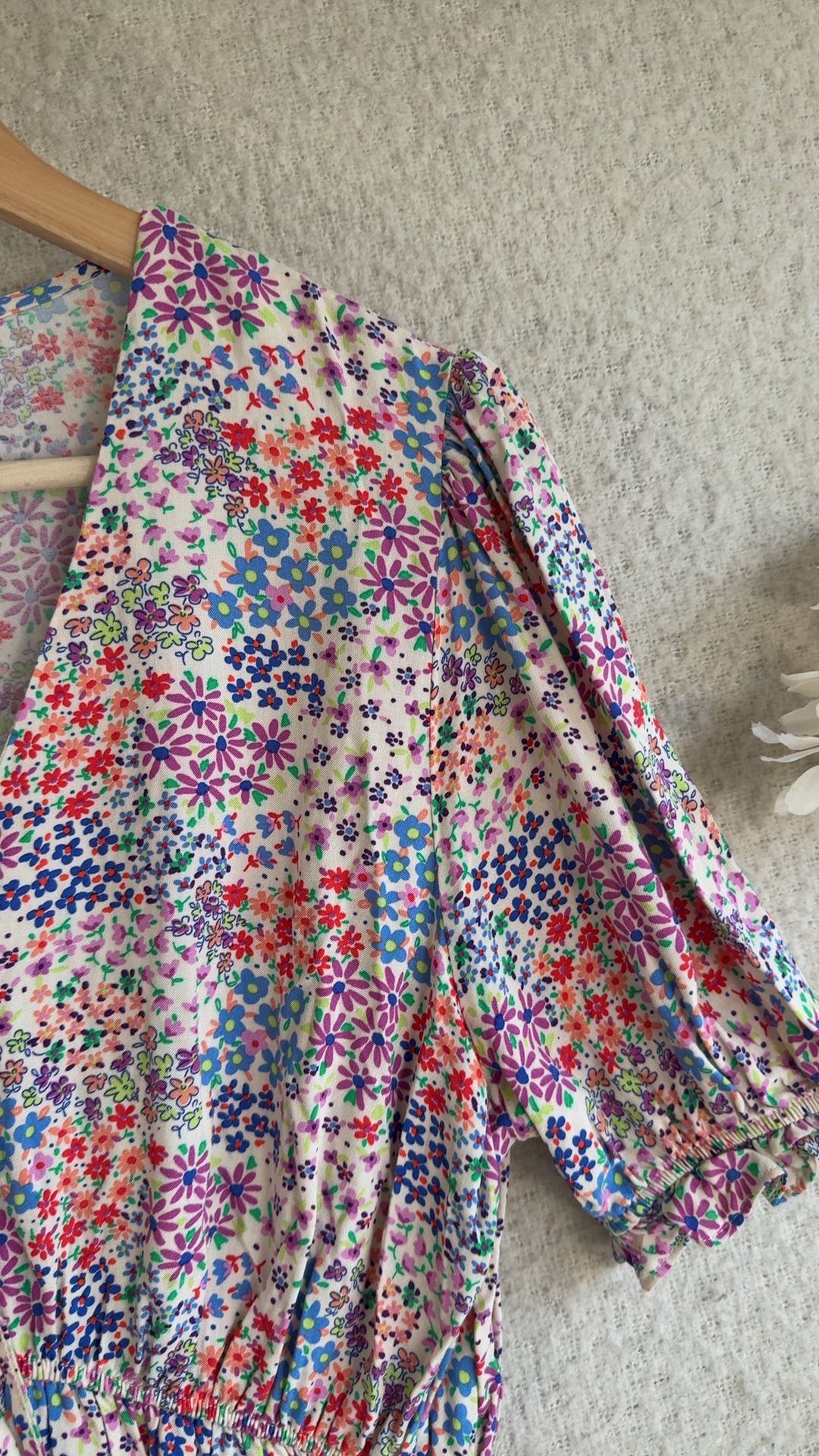 Papaya Multi Floral Print Blouse Size 16 Viscose Elastic Waist image 5