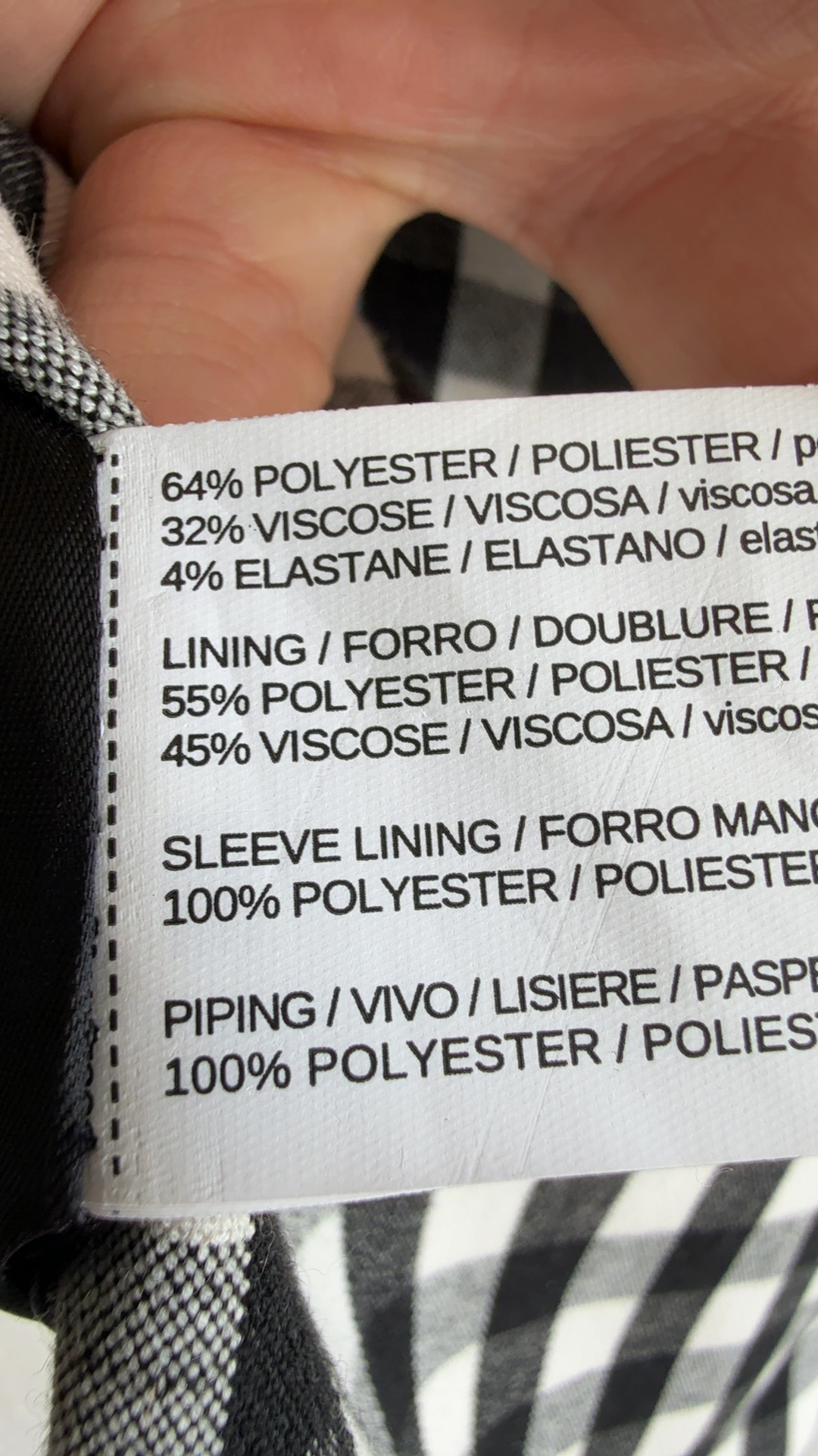 Mango Black & White Check Blazer UK 14 Classic Tailored Jacket image 7