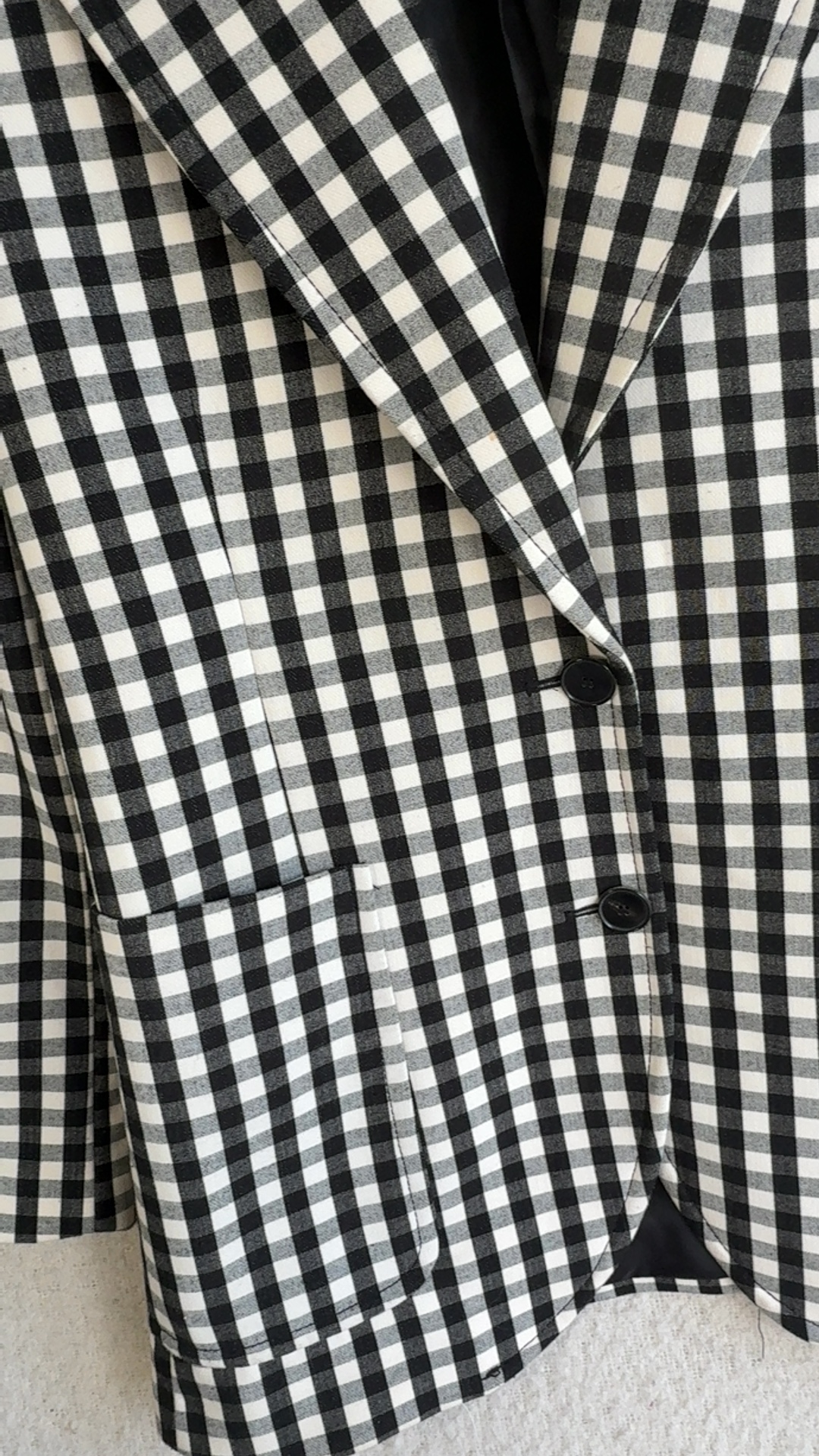 Mango Black & White Check Blazer UK 14 Classic Tailored Jacket image 3
