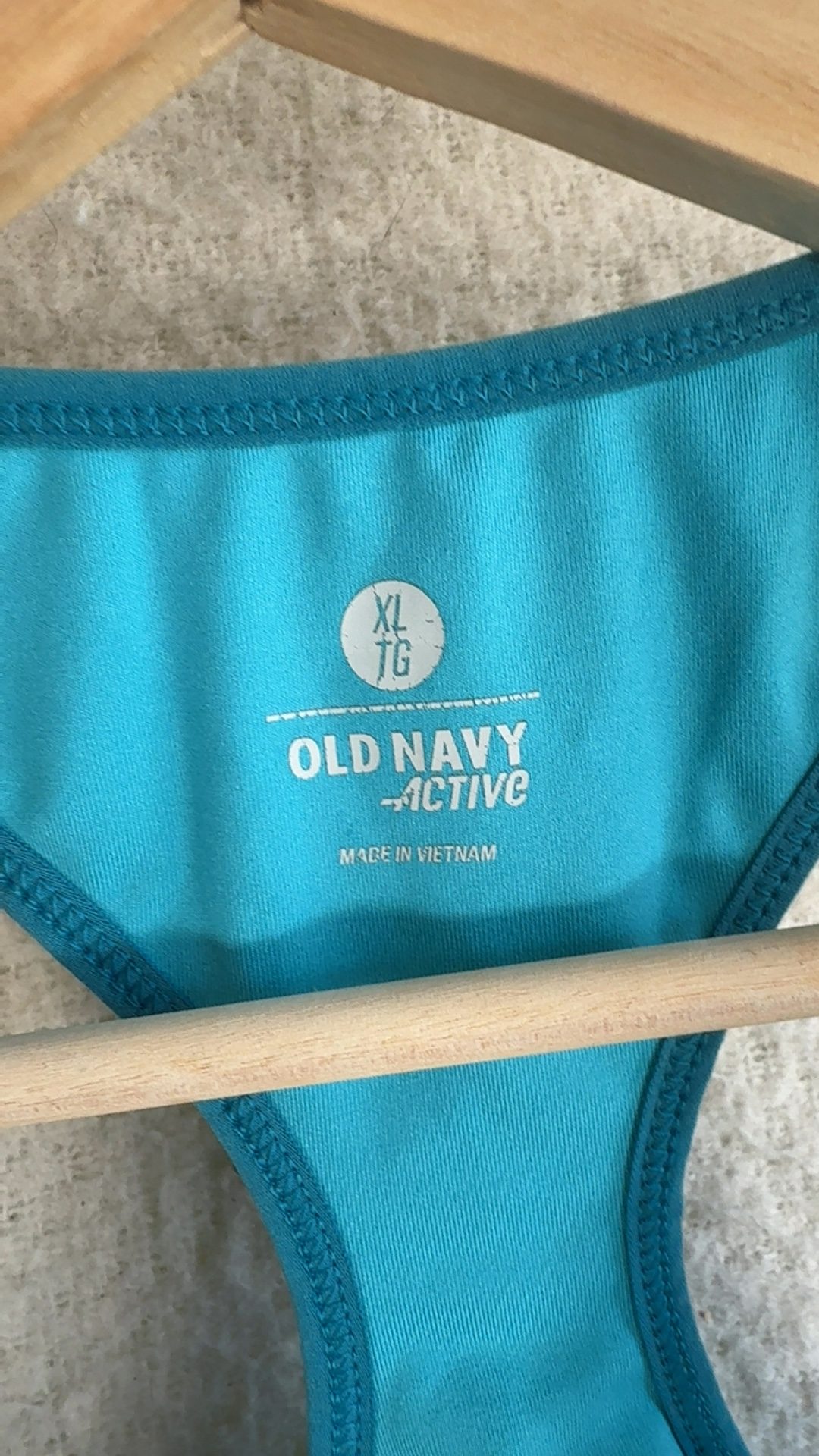 Old Navy Blue Multi Geometric Active Sports Bra UK XL Racerback Stretch image 2