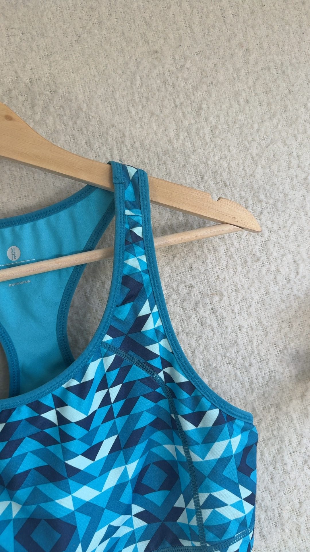 Old Navy Blue Multi Geometric Active Sports Bra UK XL Racerback Stretch image 3