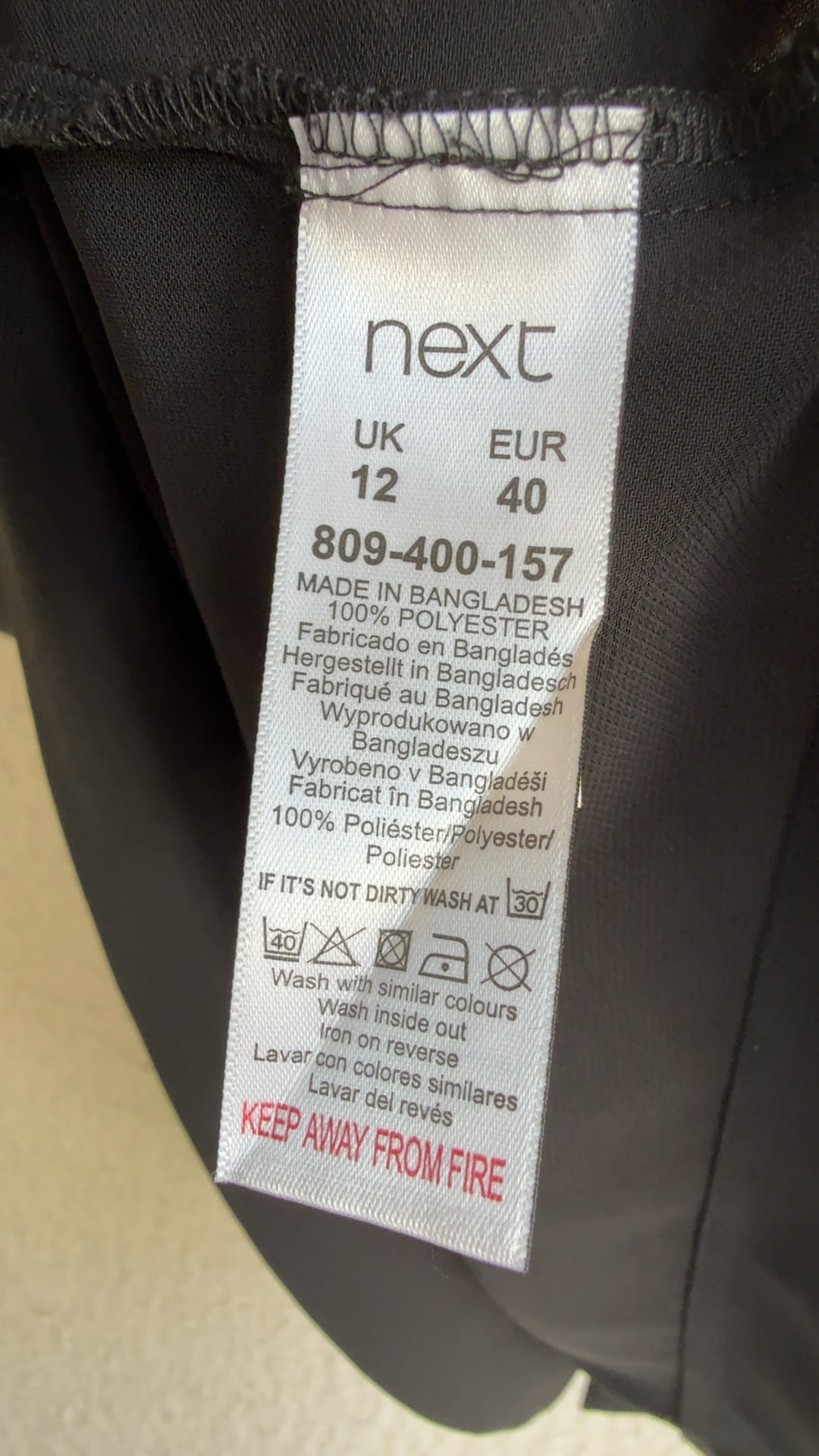 Next Black Sleeveless Top UK 12 Lightweight Polyester Casual Chic image 5