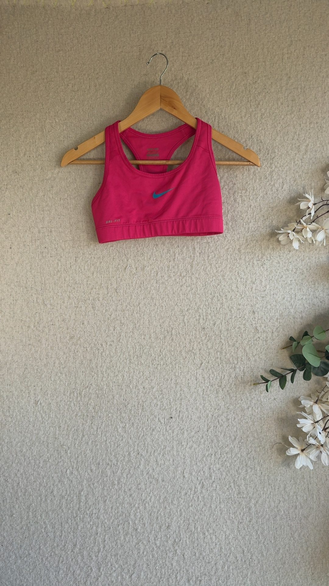 Nike Pink Dri-Fit Sports Bra UK 14 Activewear Comfortable Fit