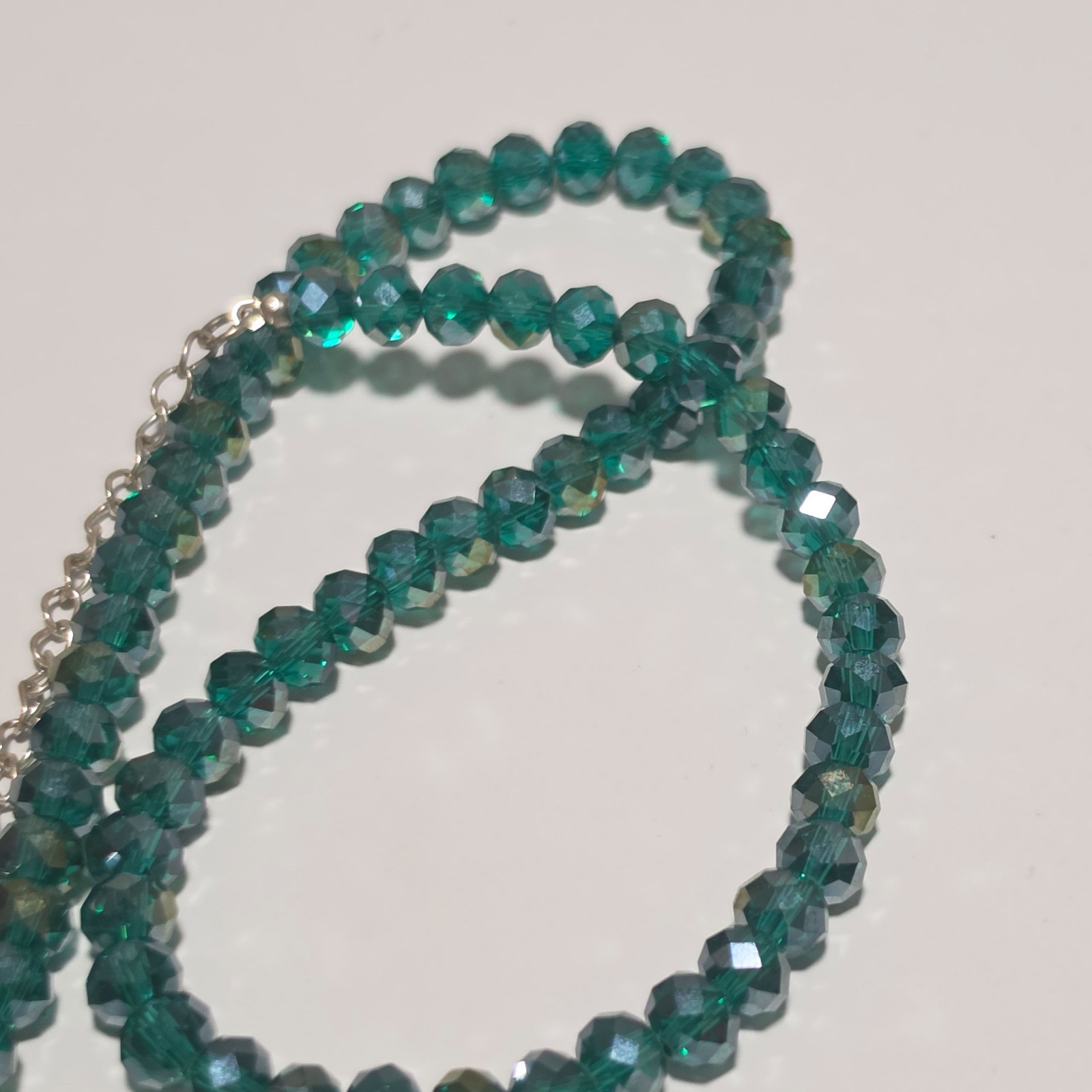 Beautiful Green Crystal Beaded Necklace. B3 image 4