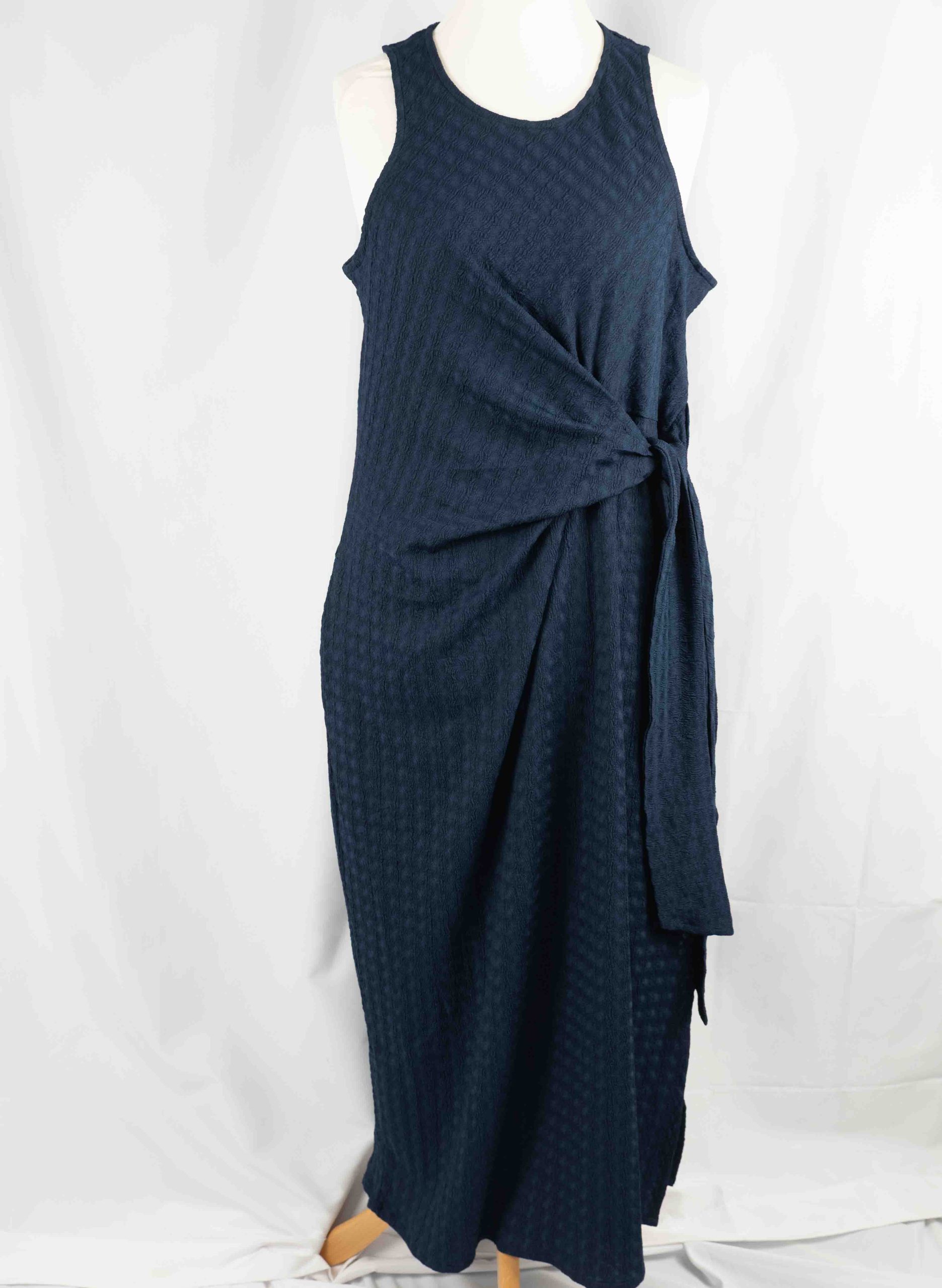 Next Navy Midaxi Dress Sleeveless Tie Waist 18 Pre-Owned image 2