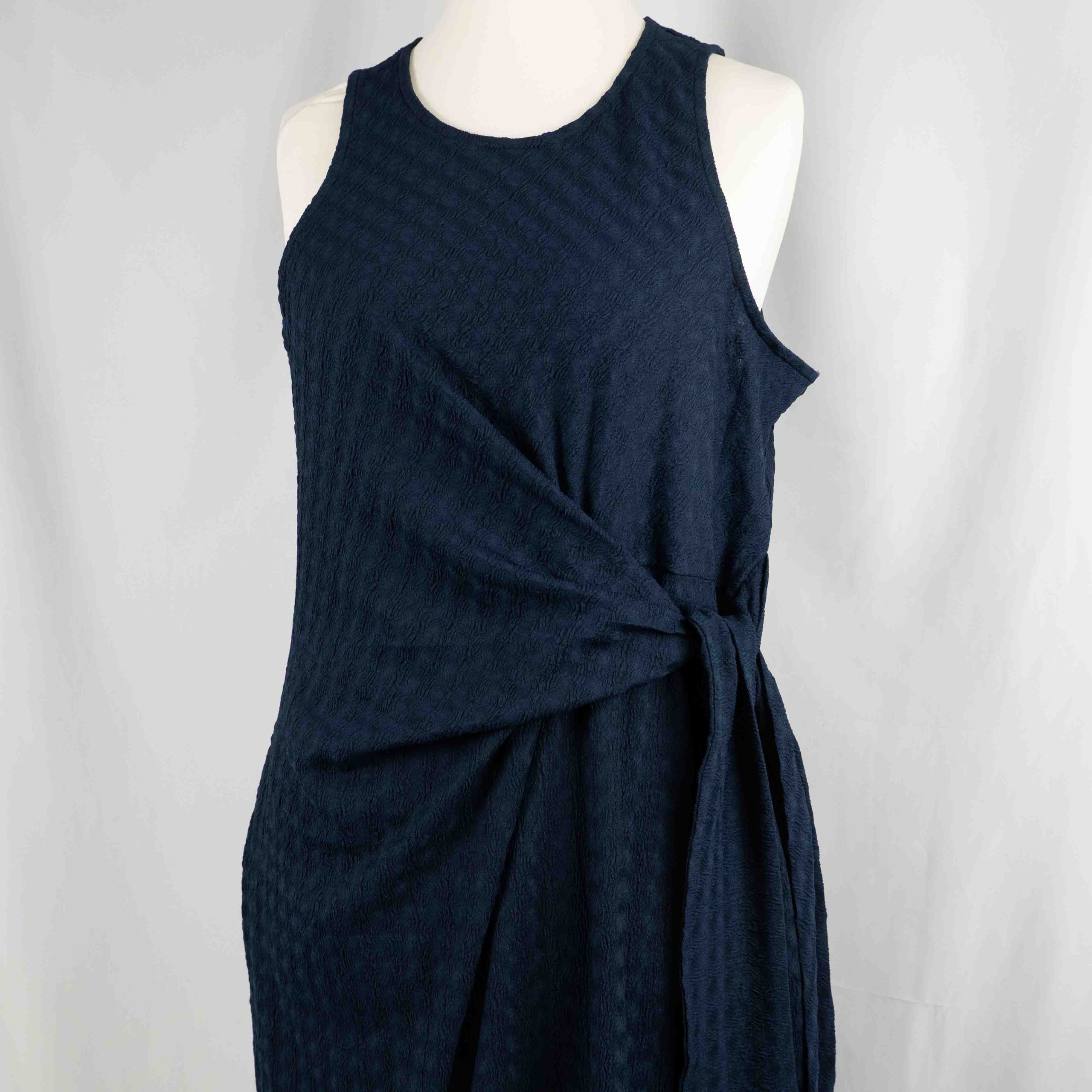 Next Navy Midaxi Dress Sleeveless Tie Waist 18 Pre-Owned image 3
