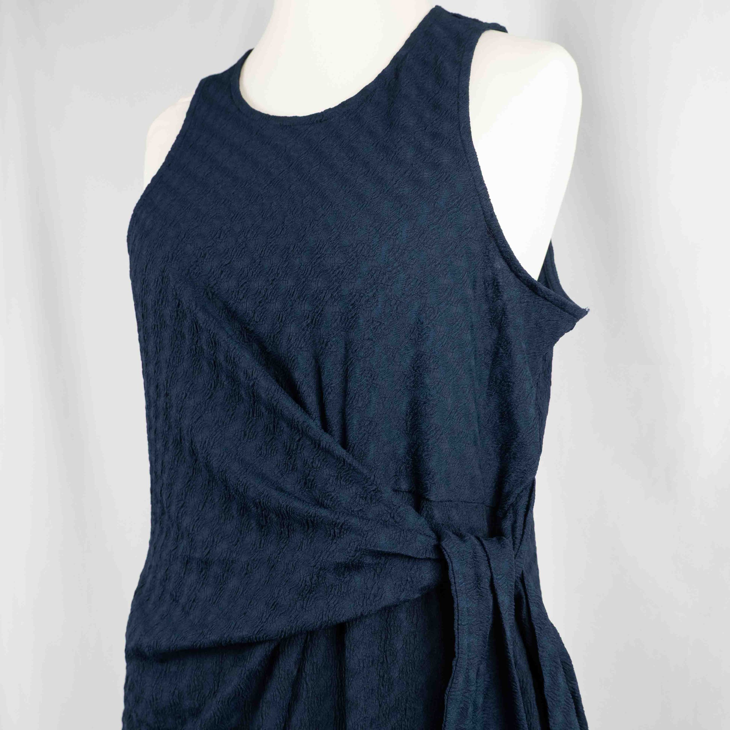 Next Navy Midaxi Dress Sleeveless Tie Waist 18 Pre-Owned image 4