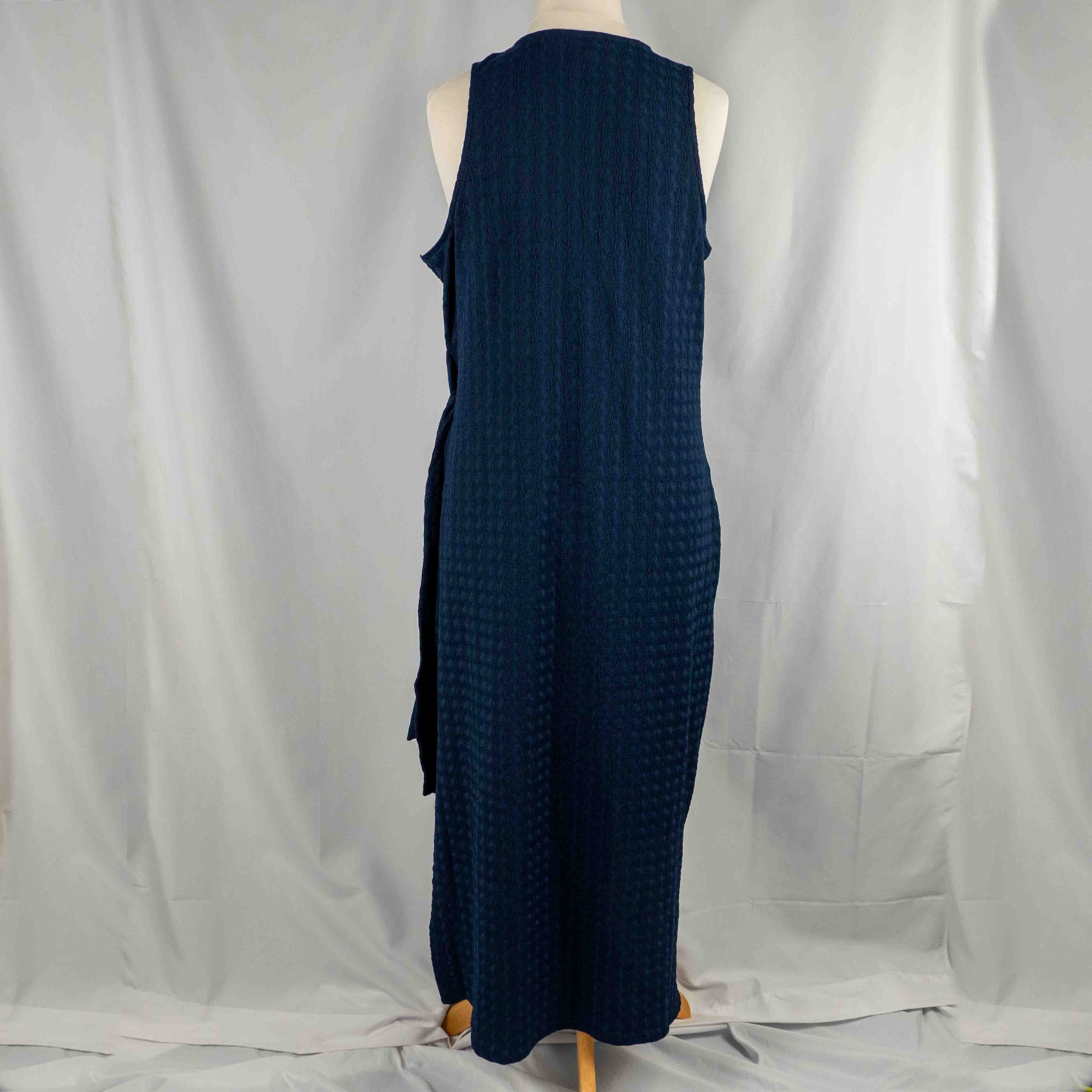 Next Navy Midaxi Dress Sleeveless Tie Waist 18 Pre-Owned image 5