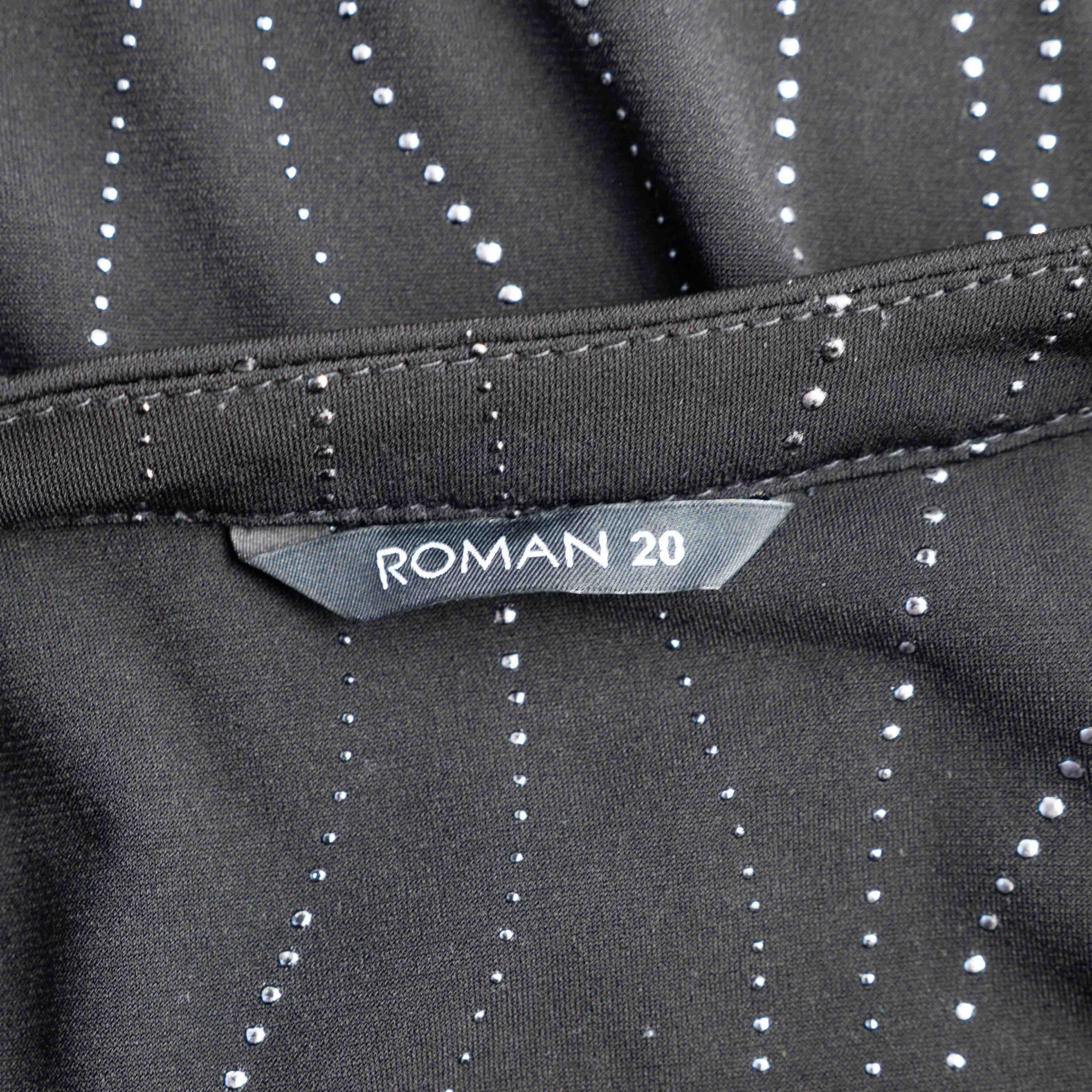Roman Blouse Black Size 20 with Silver Wave Print Pre-Owned image 6
