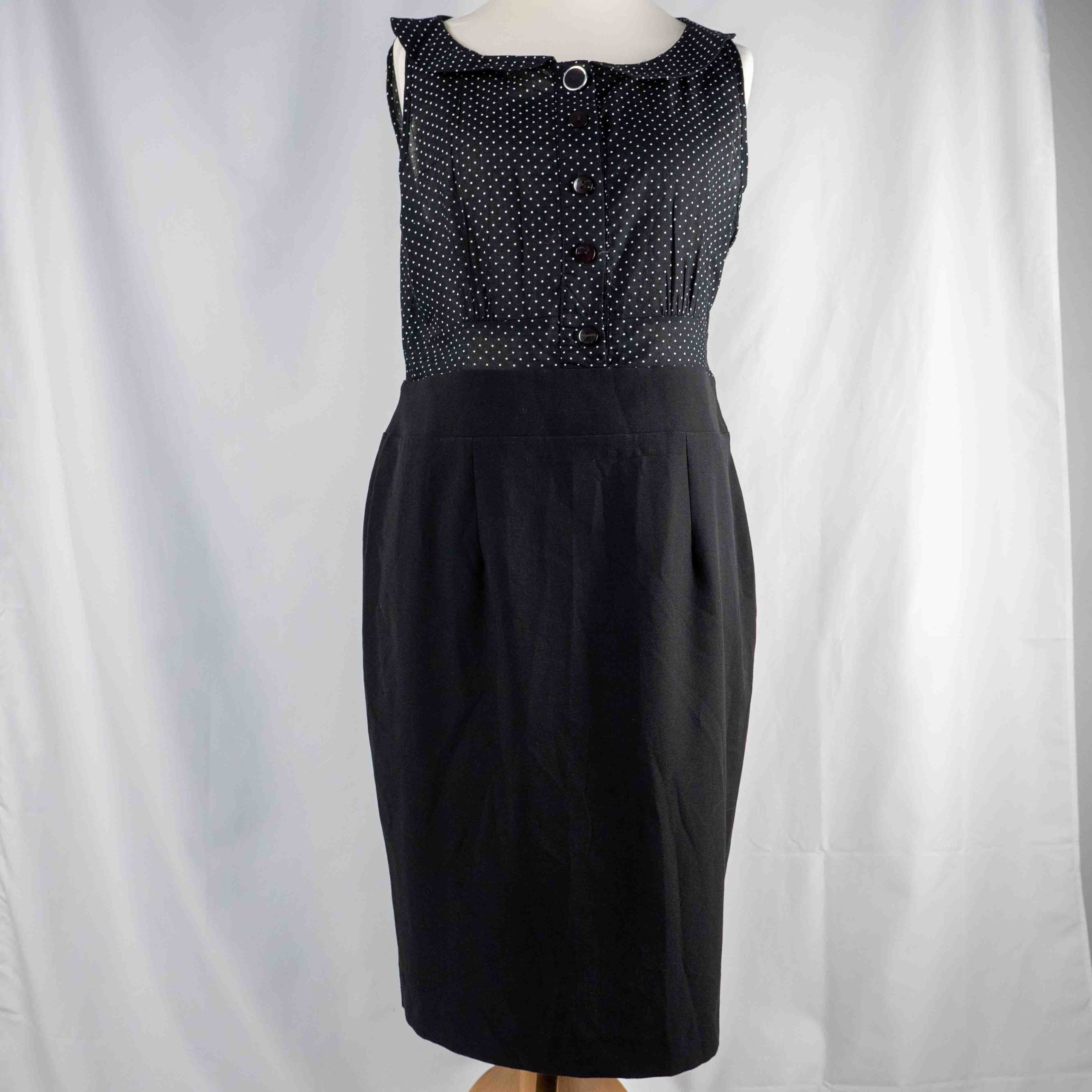Mia Mora 18 Black Polka Dot Dress Sleeveless Pre-Owned image 2