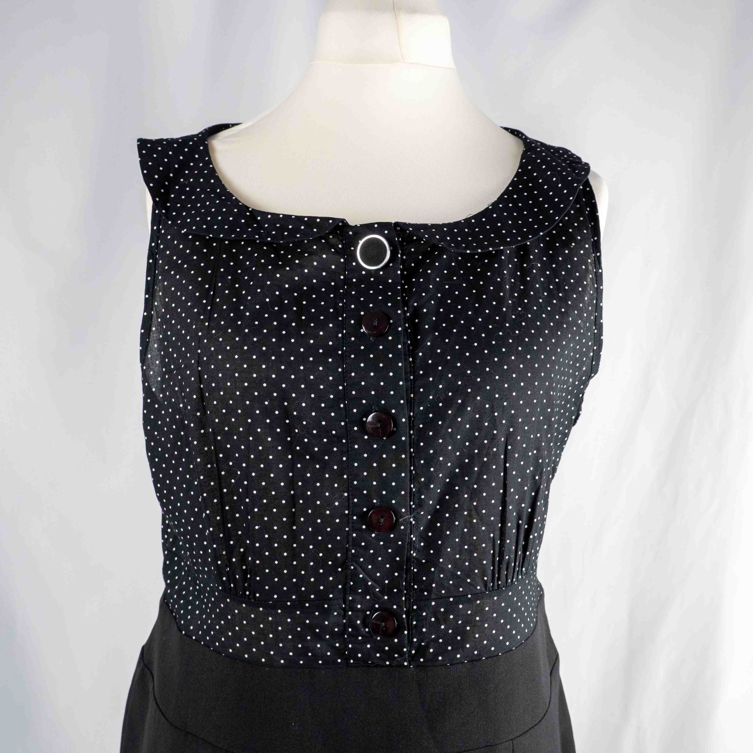 Mia Mora 18 Black Polka Dot Dress Sleeveless Pre-Owned image 3