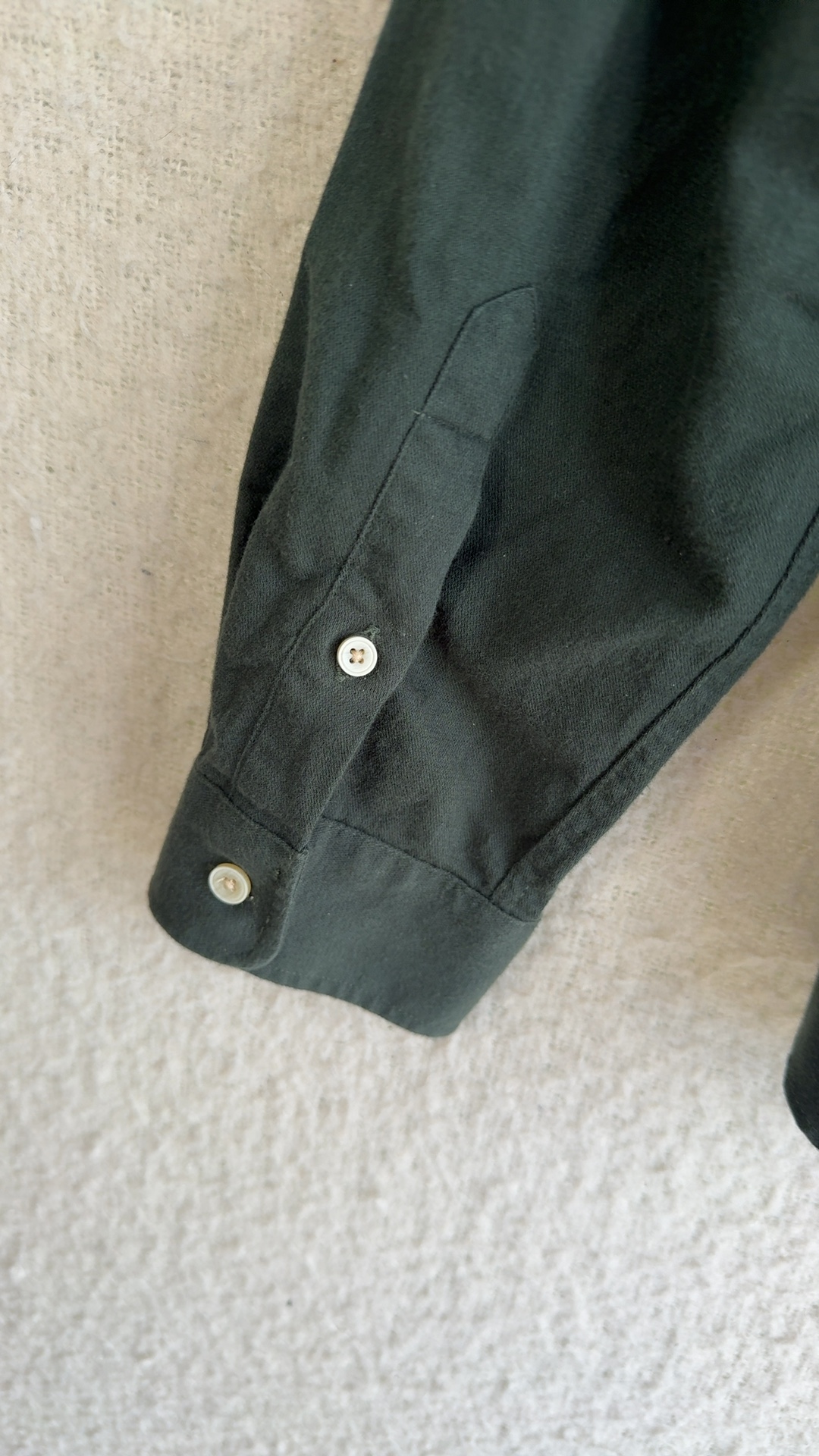 Zara Dark Green Cotton Long Sleeve Shirt Large UK 16 Classic Casual Button-Up image 5
