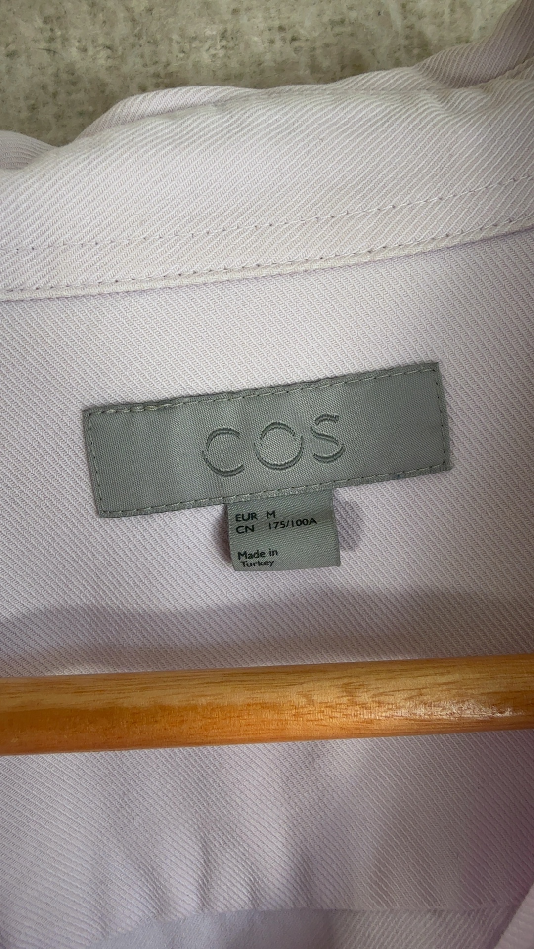 COS Light Pink / Lavender Purple Cotton & Lyocell Blend Shirt Medium Casual Slim Fit image 2