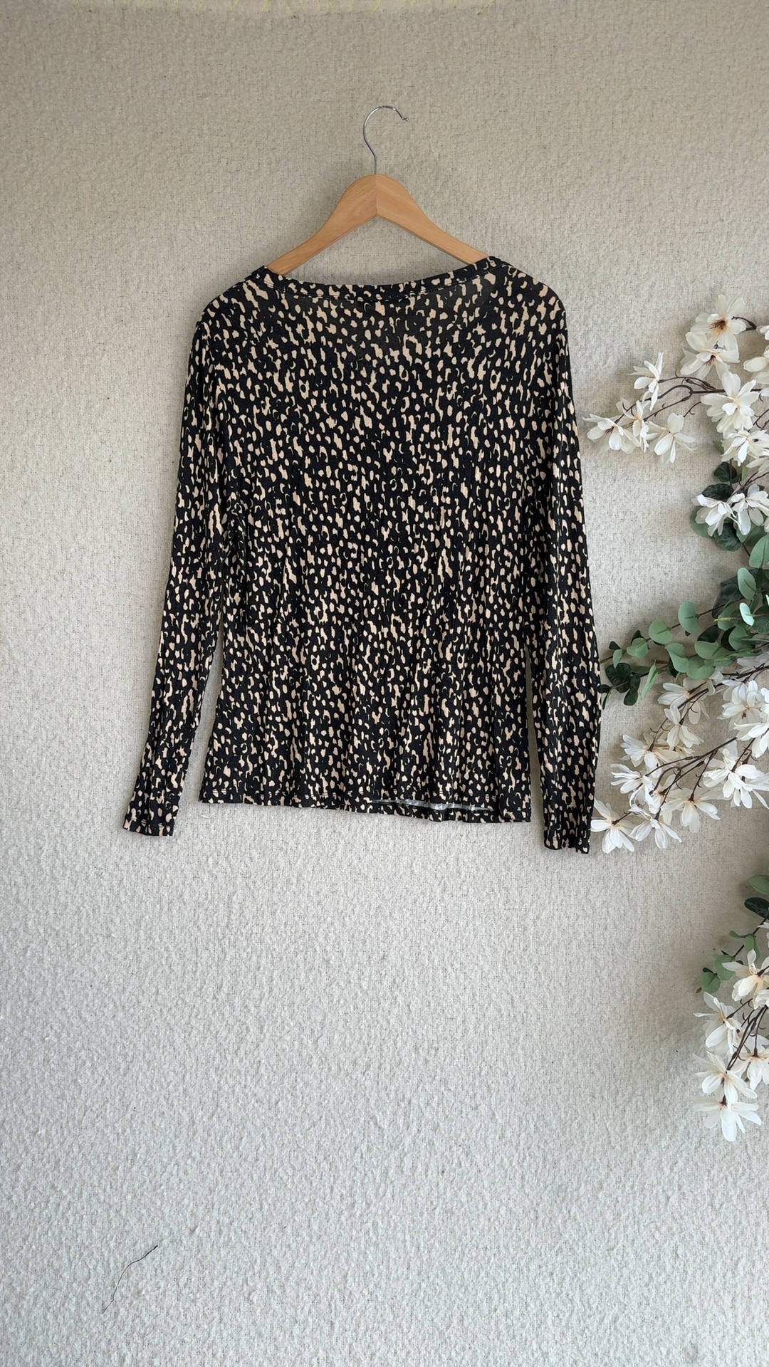 Very Black & Beige Animal Print Long Sleeve Top UK 16 Stylish Casual Wear image 4