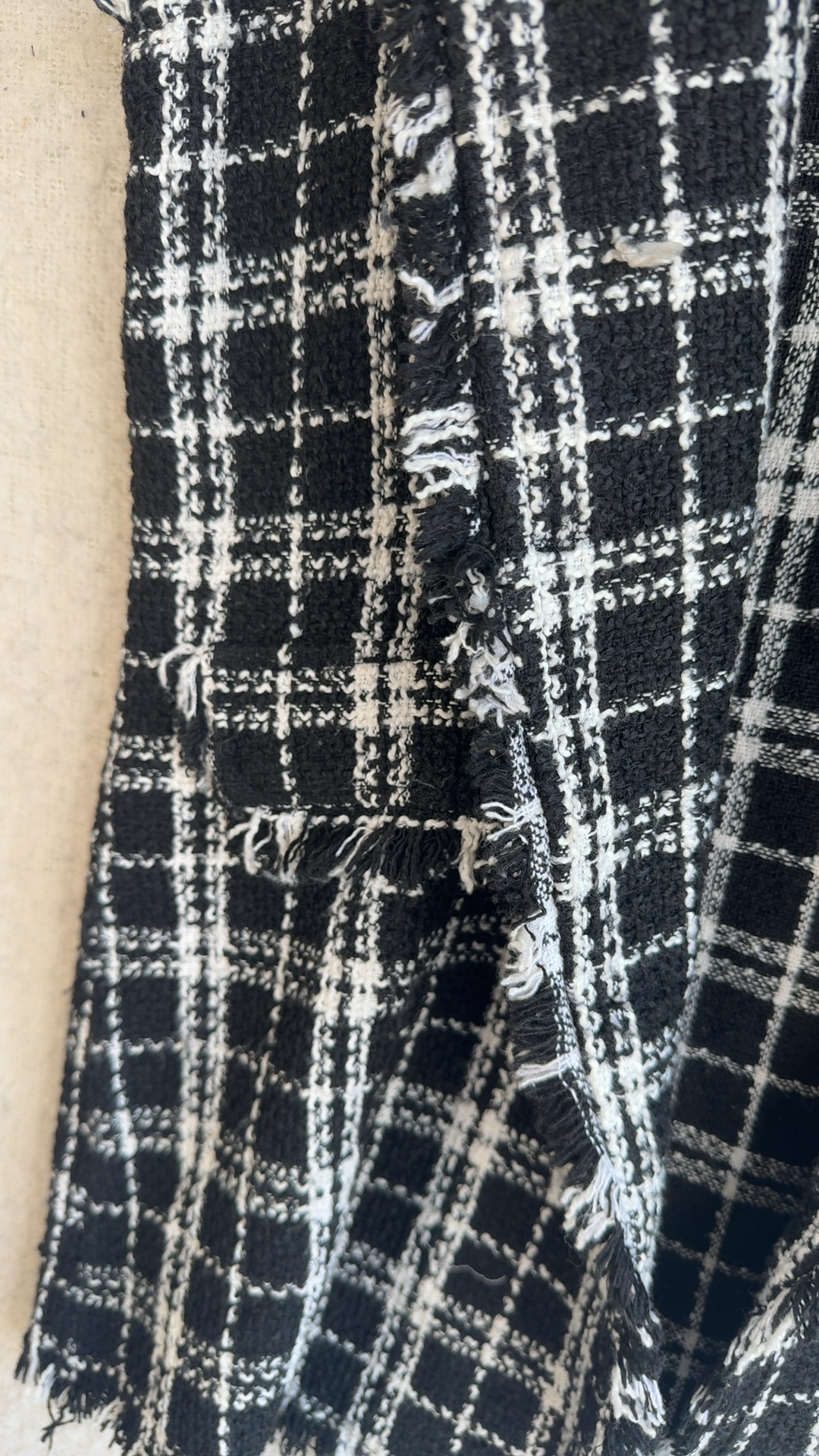 Shein Black & White Checked Sleeveless Tweed Vest UK Small Chic Stylish image 4