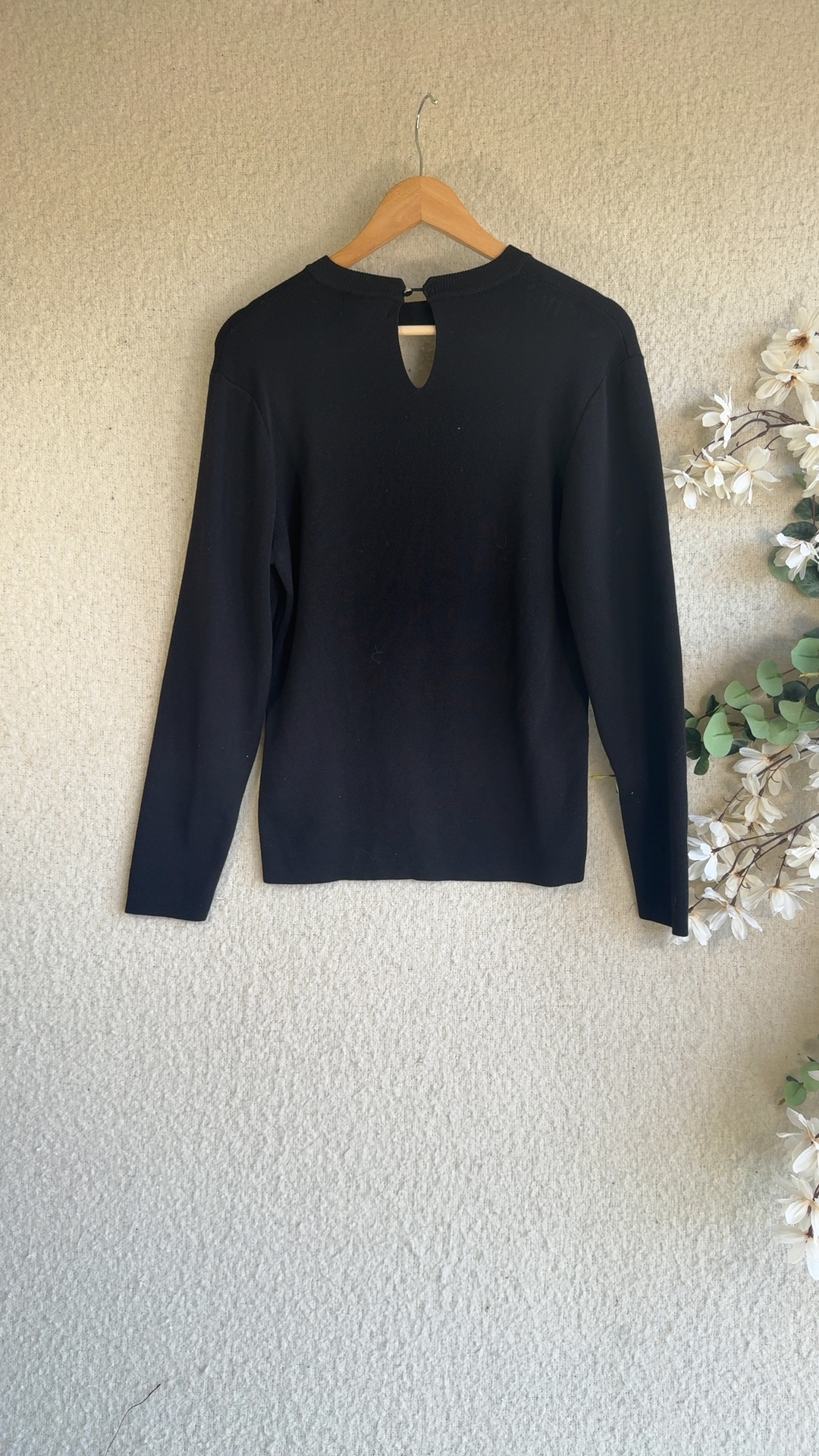 Friends Like These Black Knit Jumper UK Medium Ribbed Long Sleeve Sweater image 4