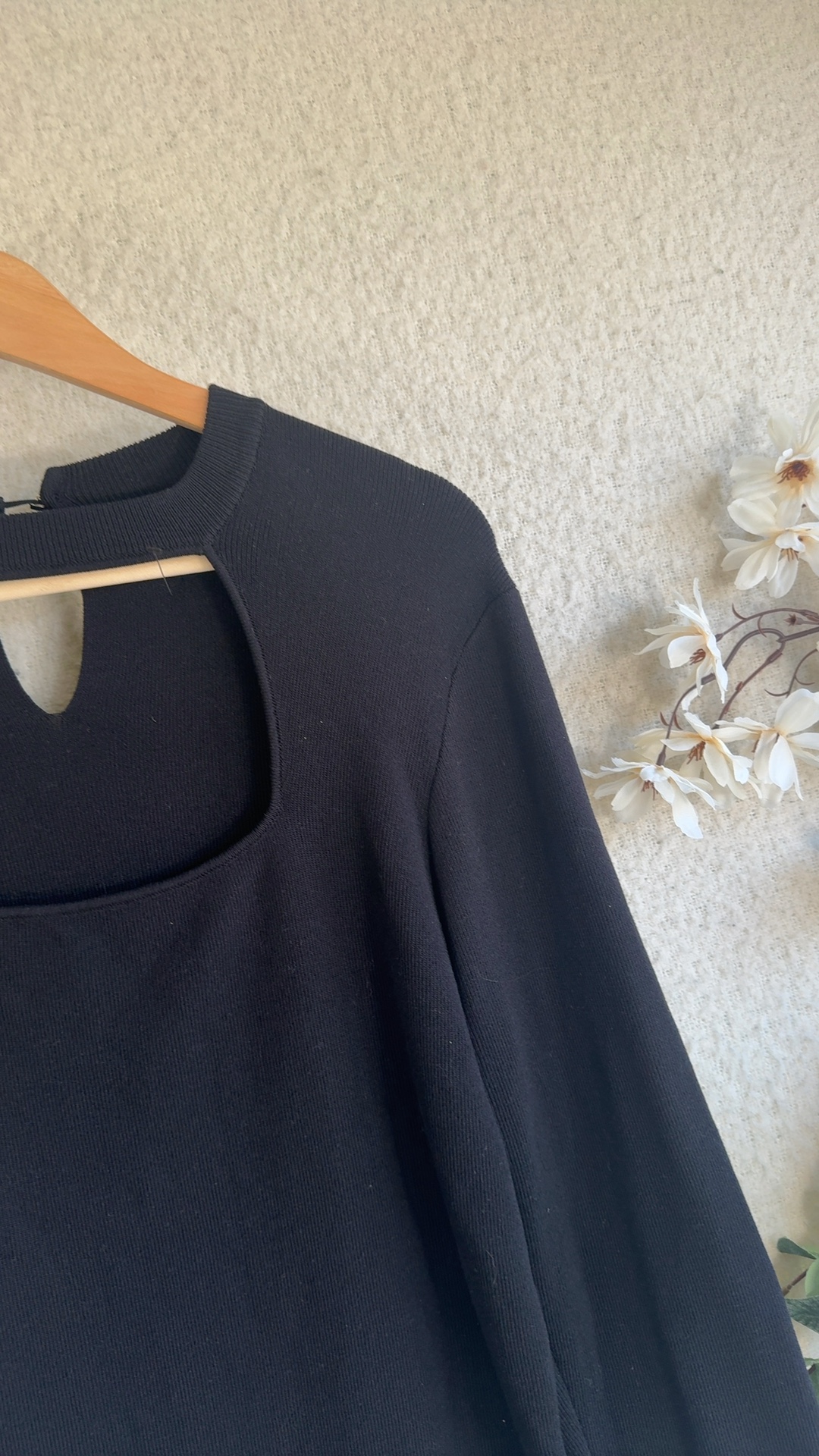 Friends Like These Black Knit Jumper UK Medium Ribbed Long Sleeve Sweater image 2