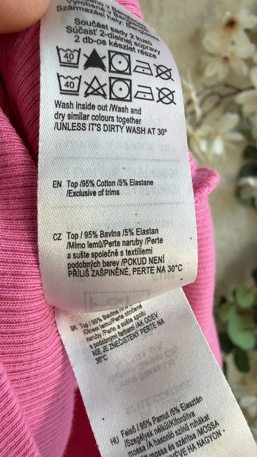 F&F Pink Ribbed Tank Top UK 8-10 Cotton Elastane Summer Casual Vest image 2
