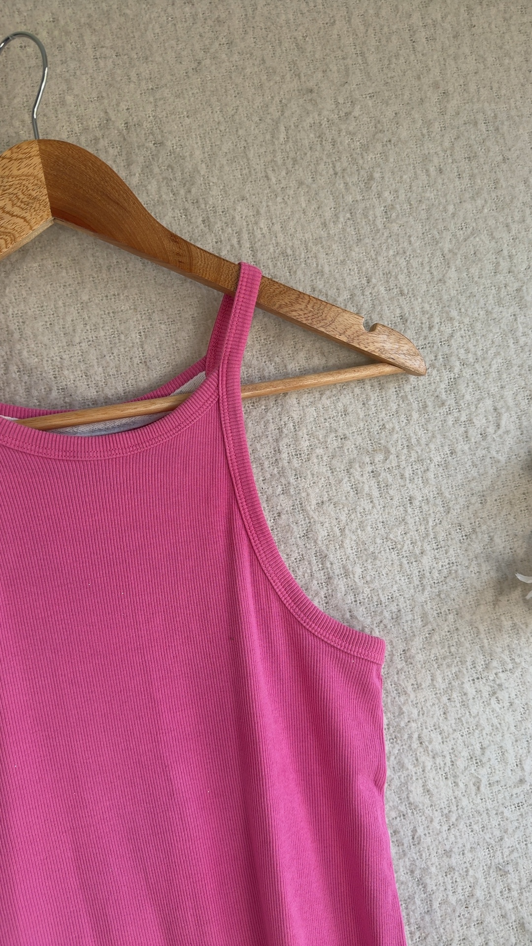 F&F Pink Ribbed Tank Top UK 8-10 Cotton Elastane Summer Casual Vest image 5