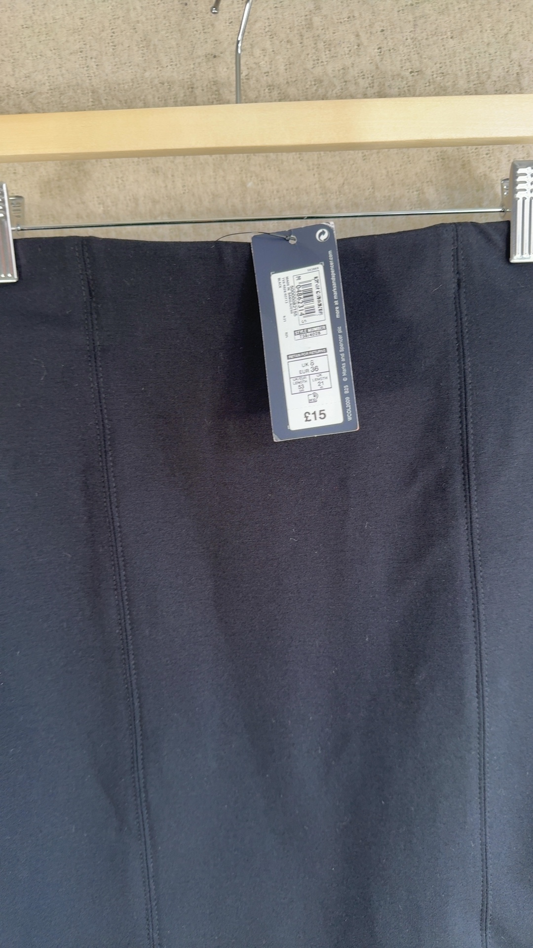 M&S Black Stretch Pencil Skirt UK 6 Elegant Classic Office Wear image 4