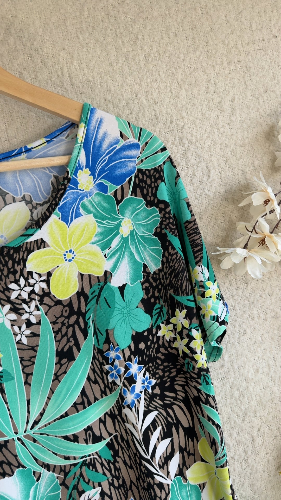 Annabelle Floral Print Tropical Top UK 16 Summer Multicolor Casual image 2