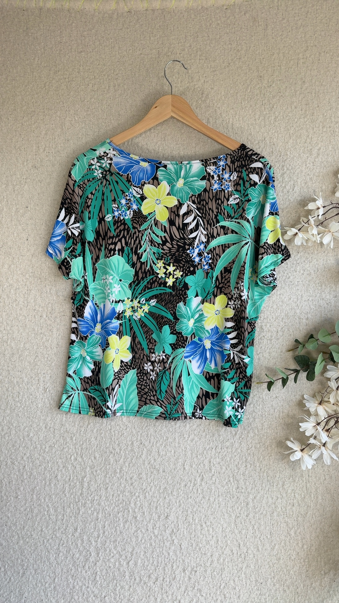 Annabelle Floral Print Tropical Top UK 16 Summer Multicolor Casual image 4