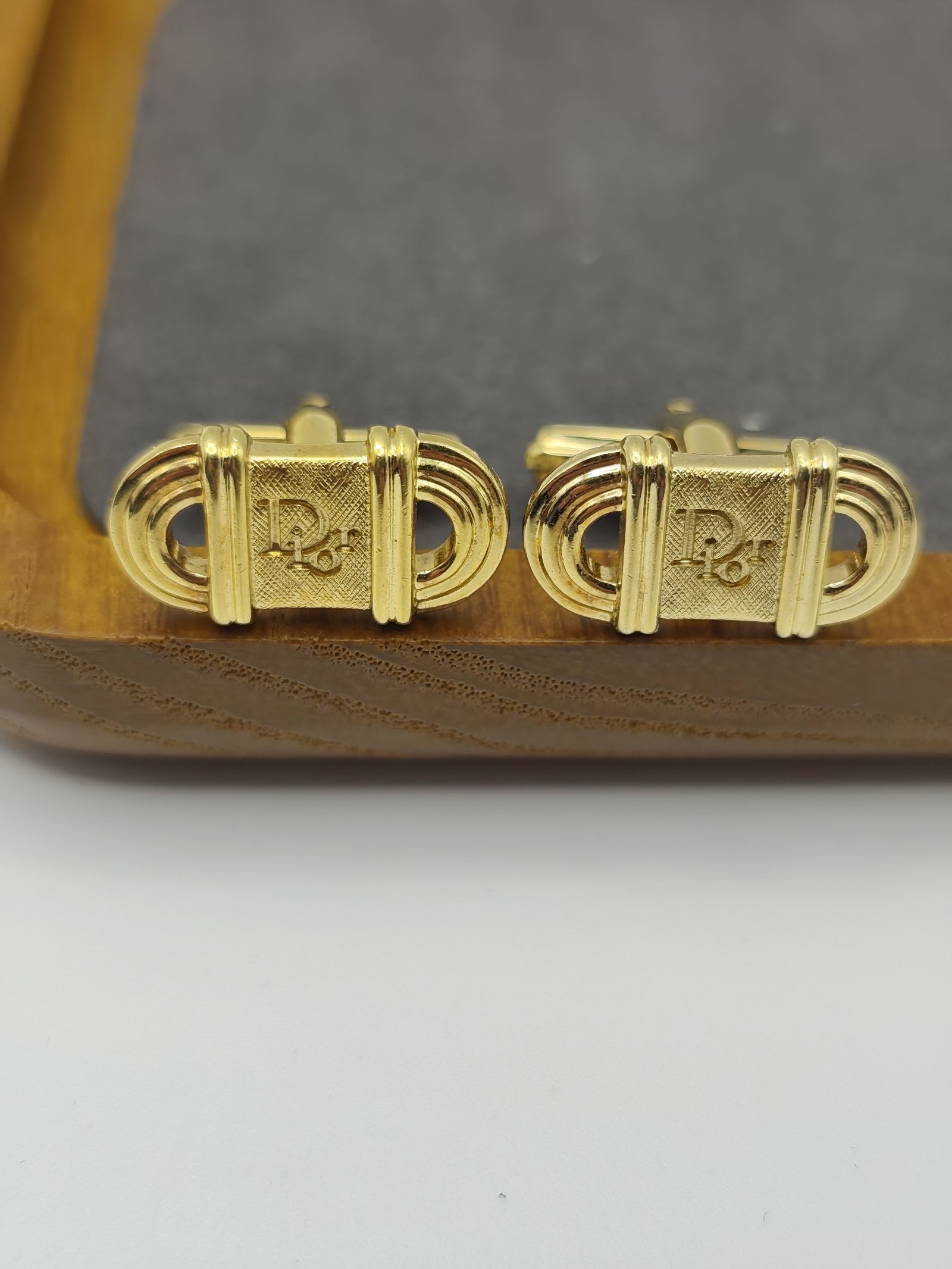 Christian Dior Goldtone Cufflinks & Tie Clip Set Men image 3
