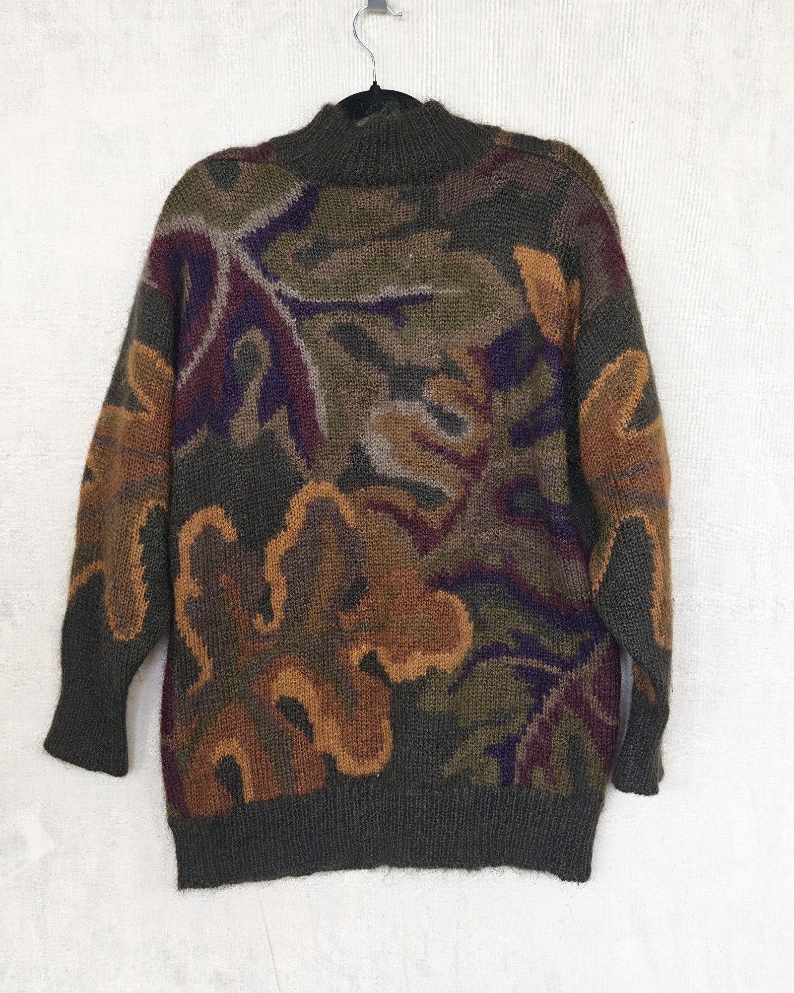 Ellen Tracy Multi Abstract Pattern Mohair Blend Sweater Large image 3