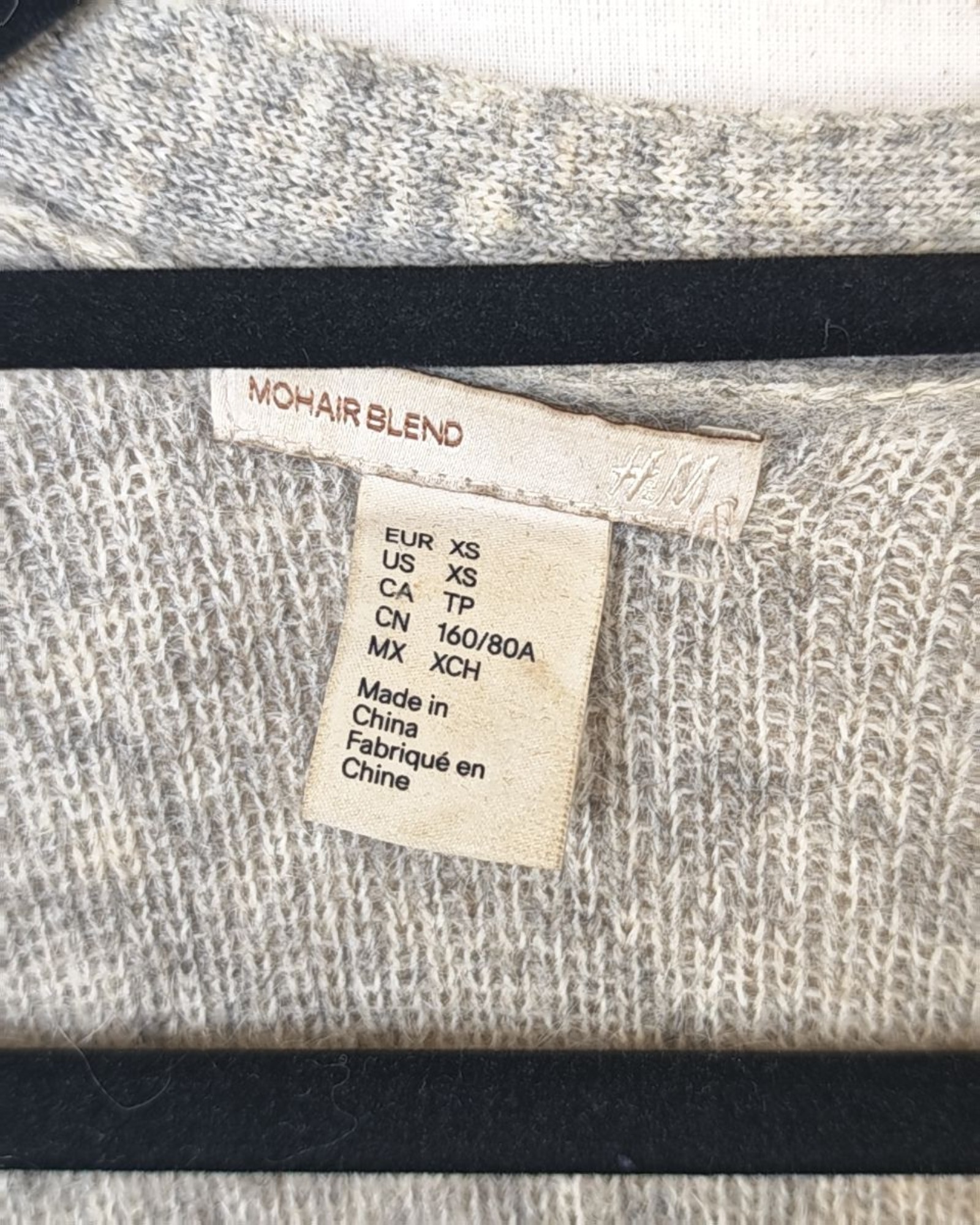 H&M Grey Mohair Blend Cardigan XS image 2